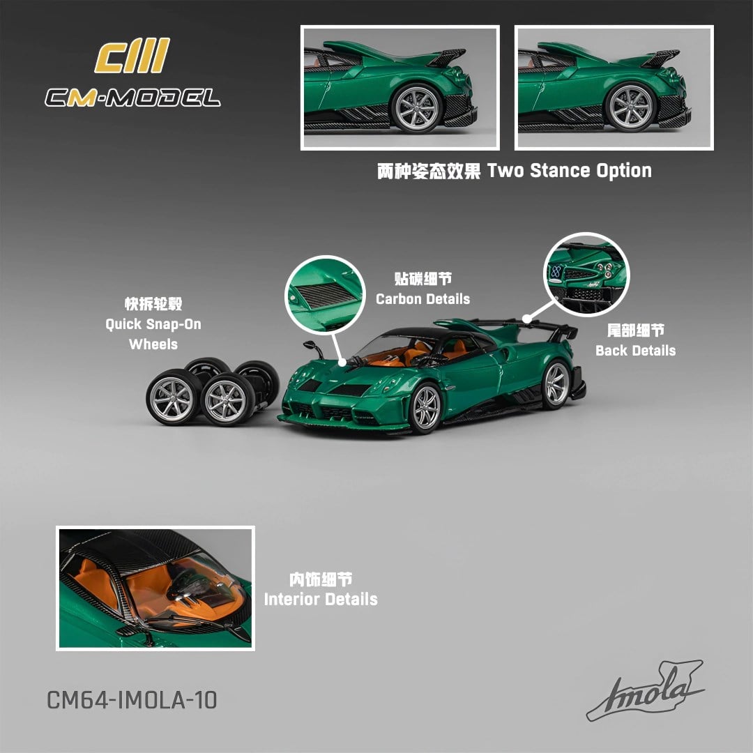 CM Model 1:64 Pagani Imola Metallic Emerald Green 