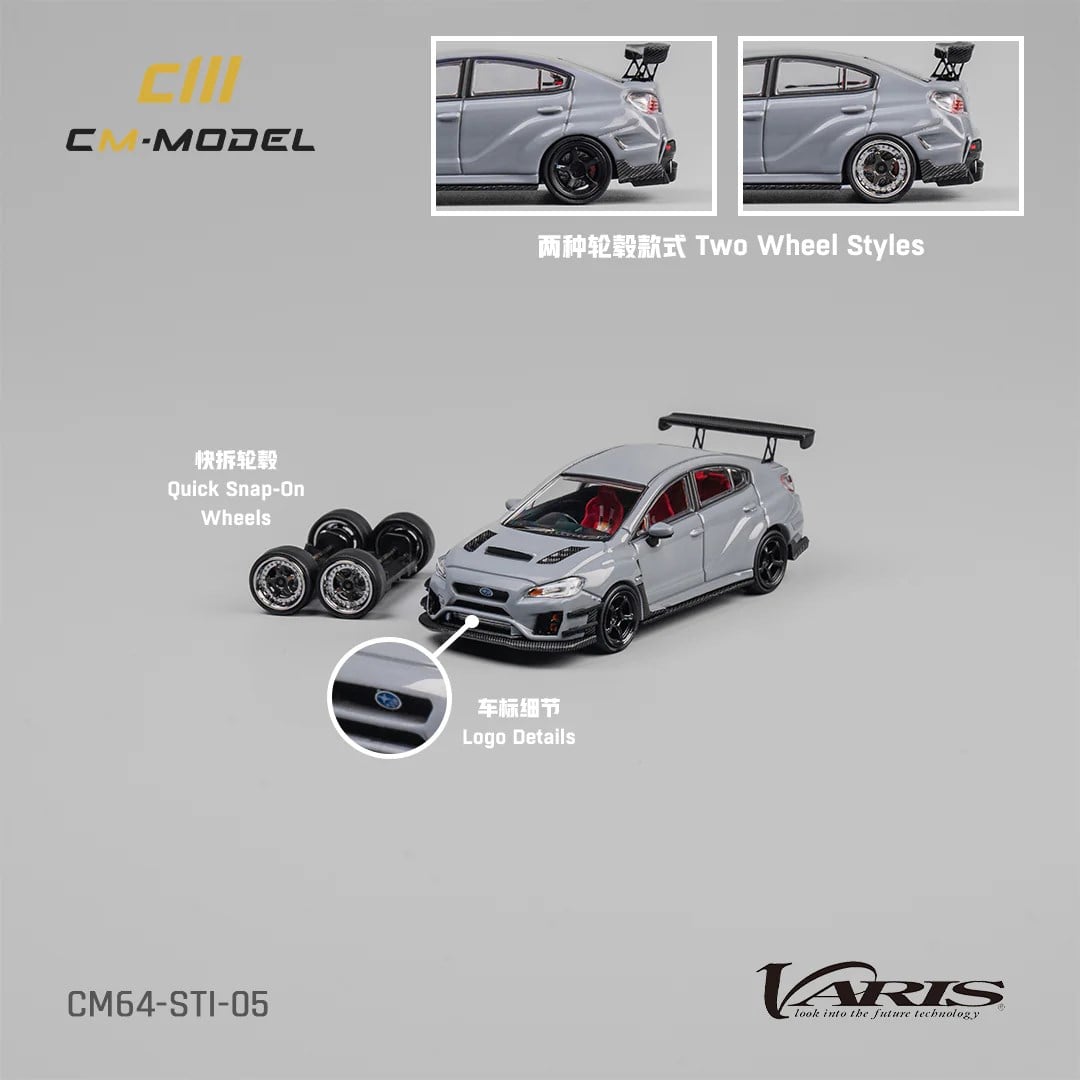 CM Model 1:64 Subaru VAB WRX STI Varis Widebody 1.0 Gray