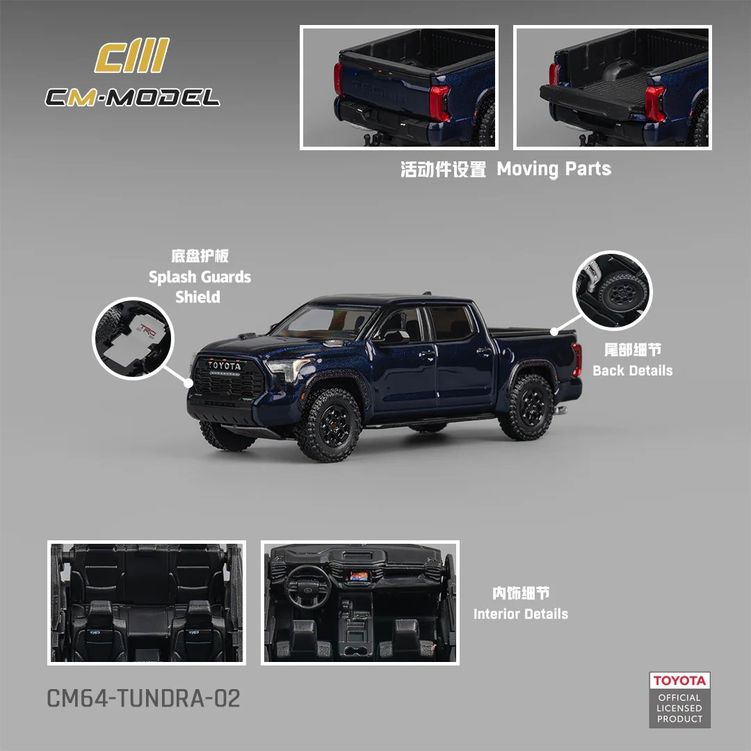 CM Model 1:64 Toyota Tundra Metallic Blue