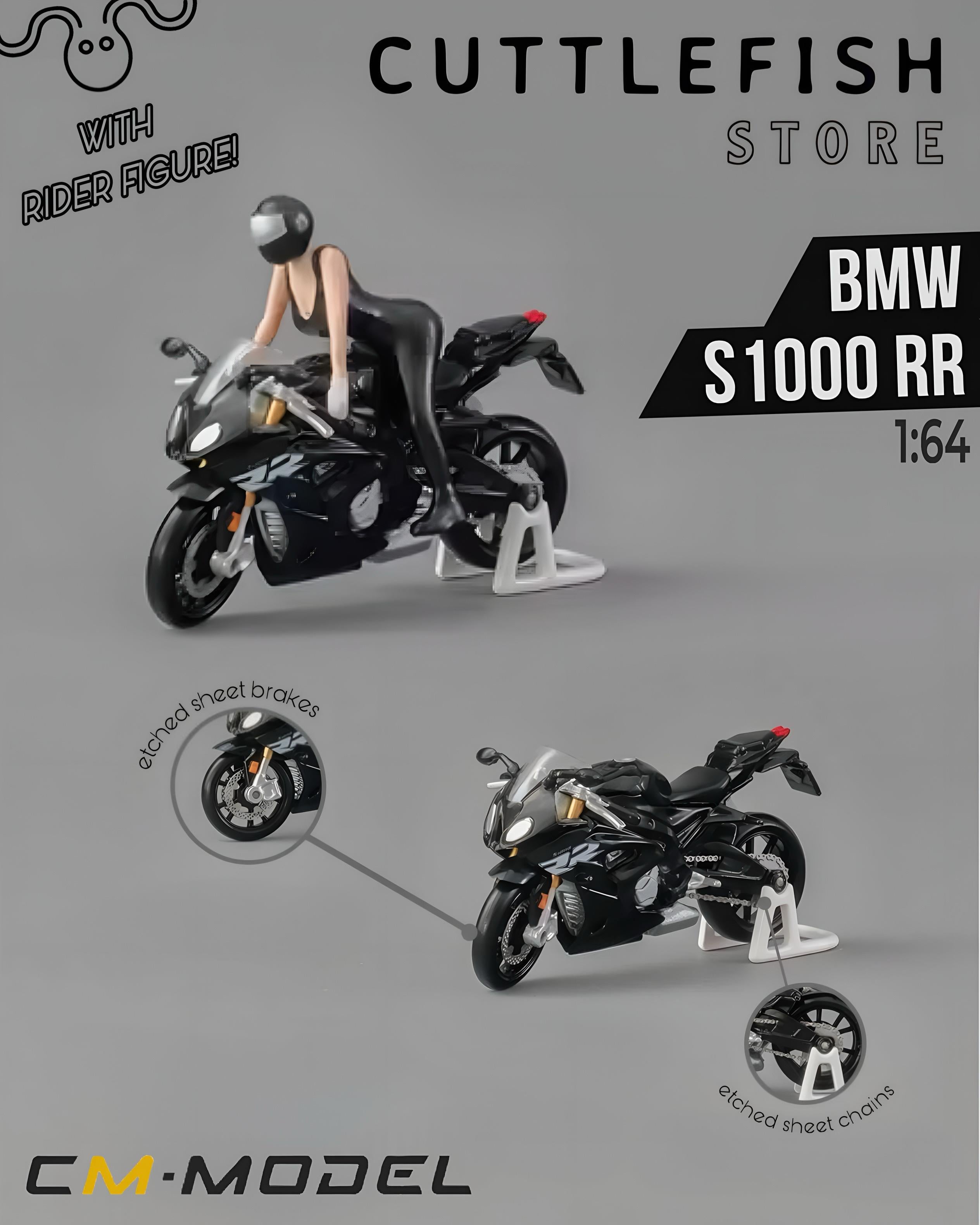 CM Model BMW S1000 RR Black R01 Motor