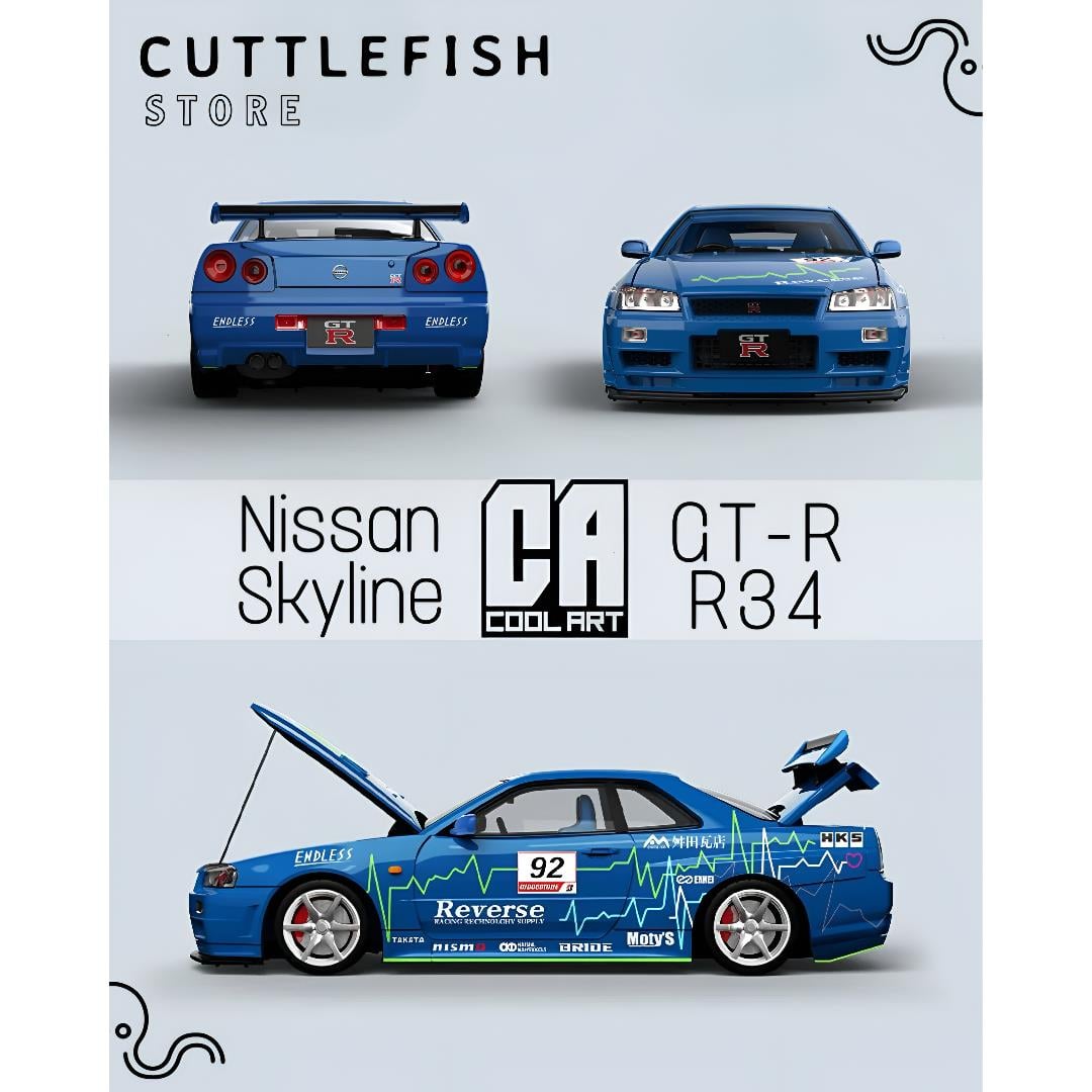 COOL ART 1:64 Nissan Skyline GT-R R34 -Blue