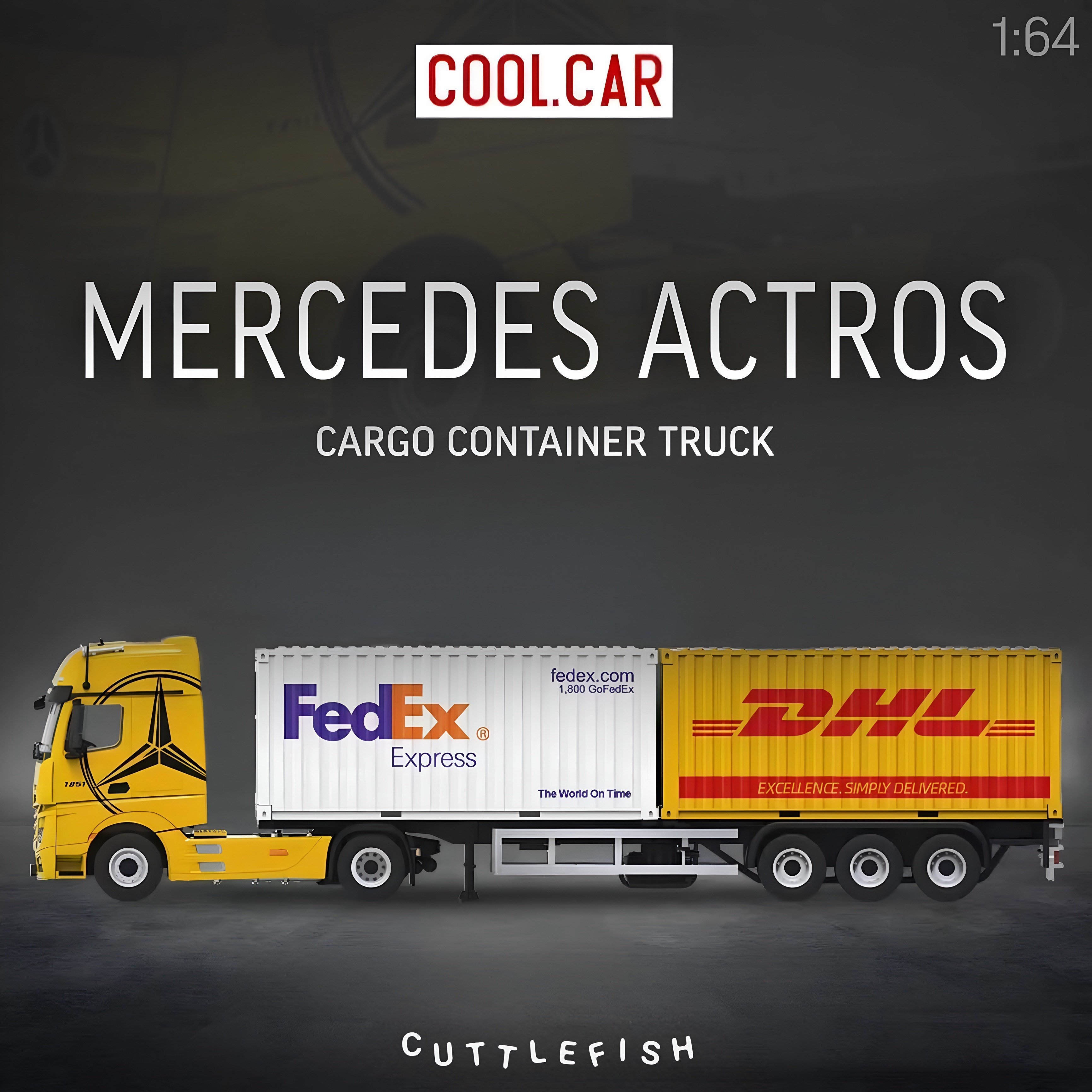 Cool Car 1:64 Mercedes Actros Cargo Container Truck -B 