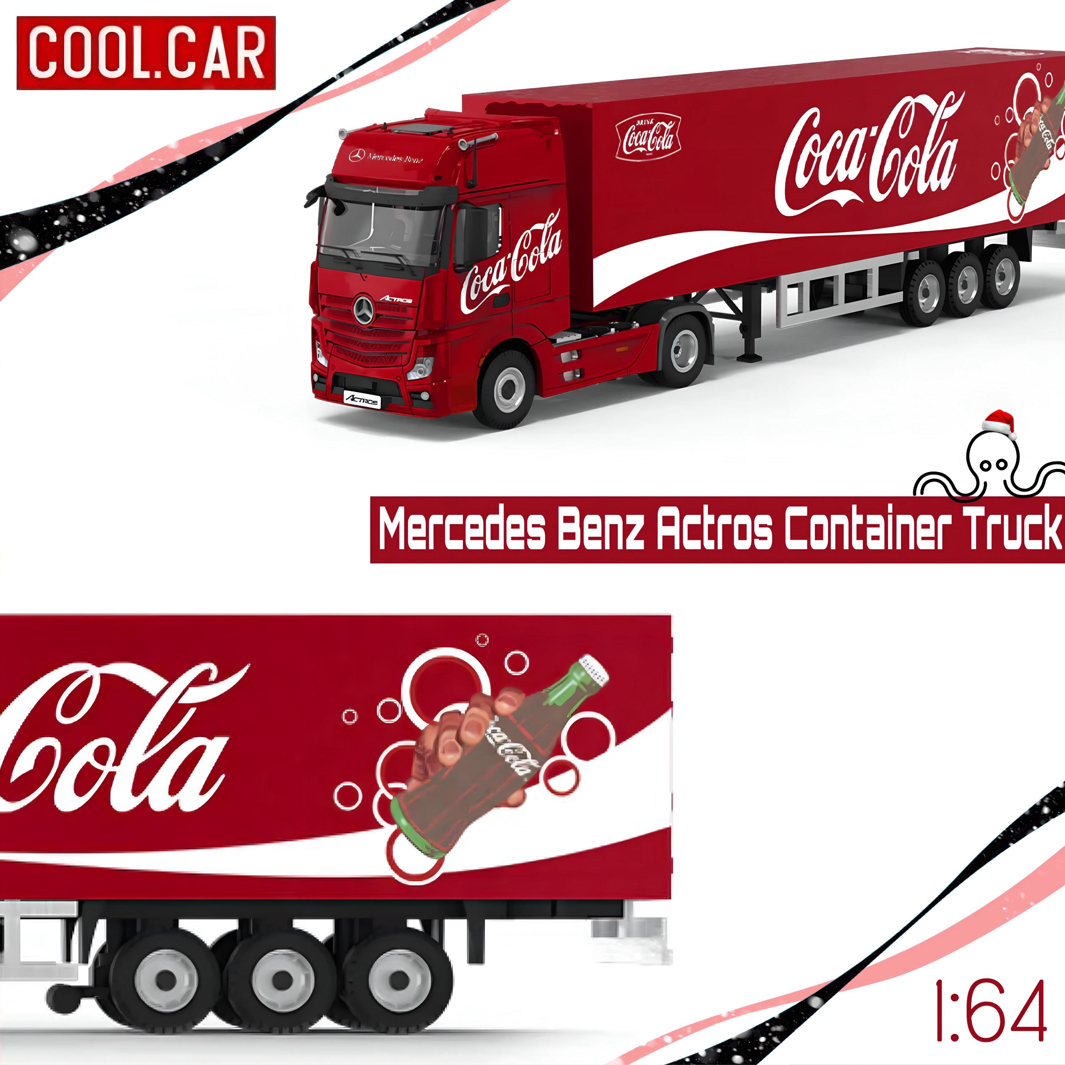 Cool Car 1:64 Mercedes Benz Actros Container Truck Coca Cola Livery