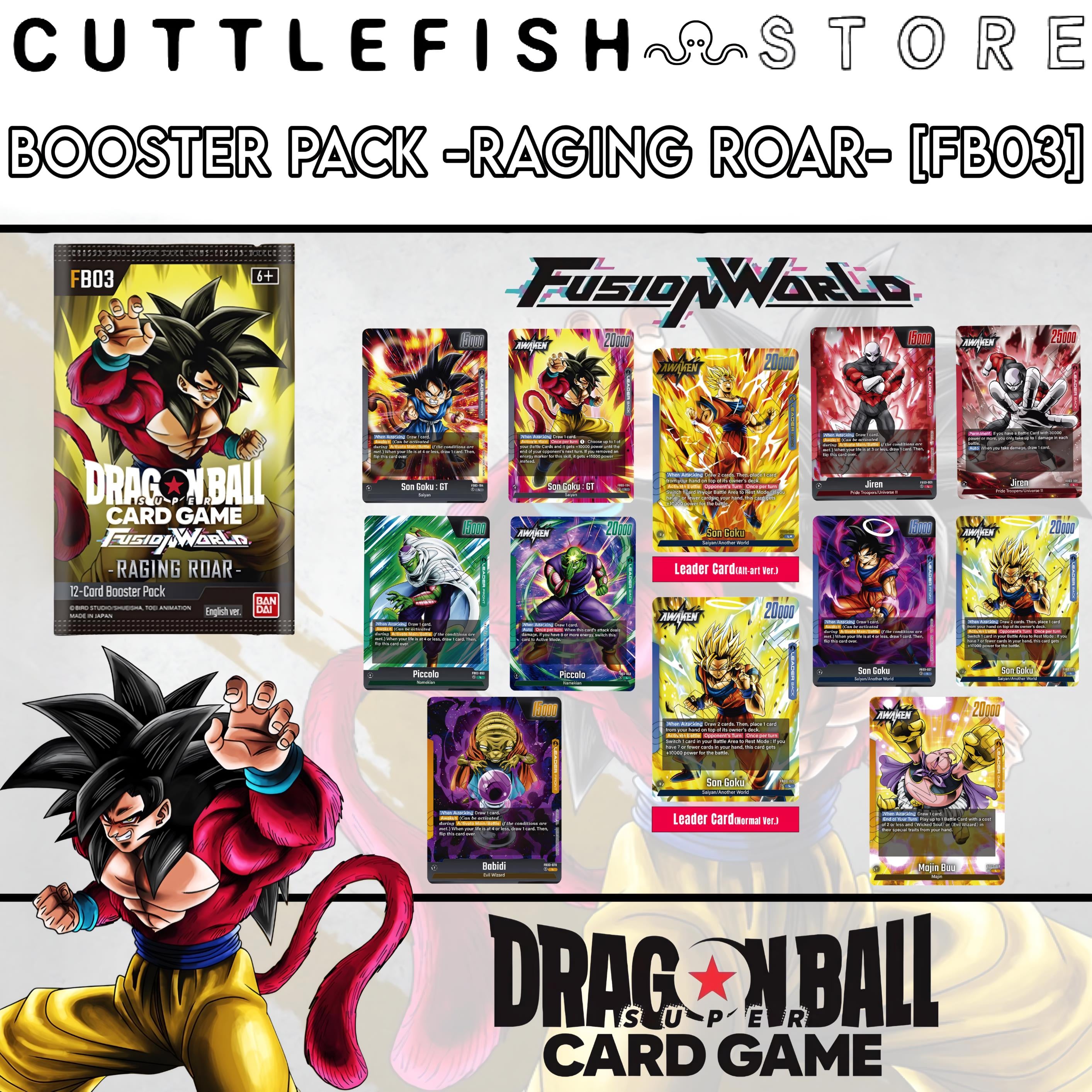 Dragon Ball Super Card Game Fusion World Booster Raging Roar FB-03 En