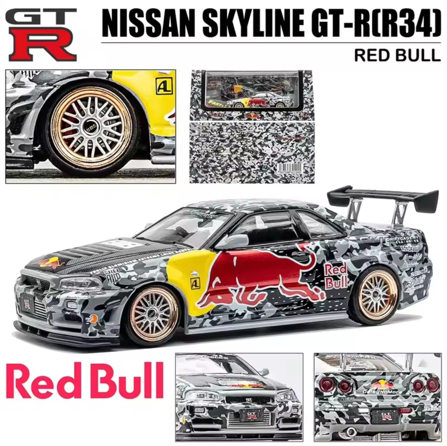 Fast Speed Nissan Skyline R34 Red Bull