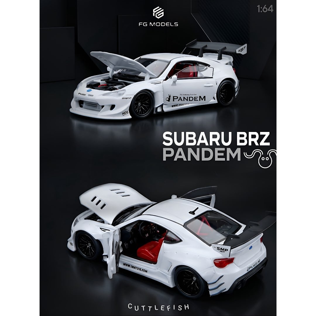 FG Models 1:64 Subaru BRZ Fully Open Pandem Modified Pearl White