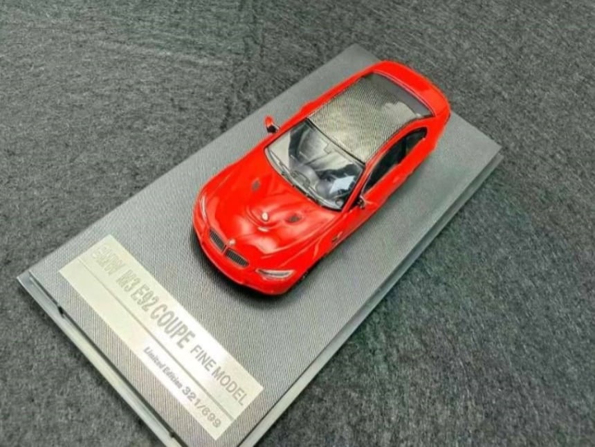 FINE MODEL Foshan Exhibition Limited Edition 1/64 BMW M3 E92 -Red Carbon Top