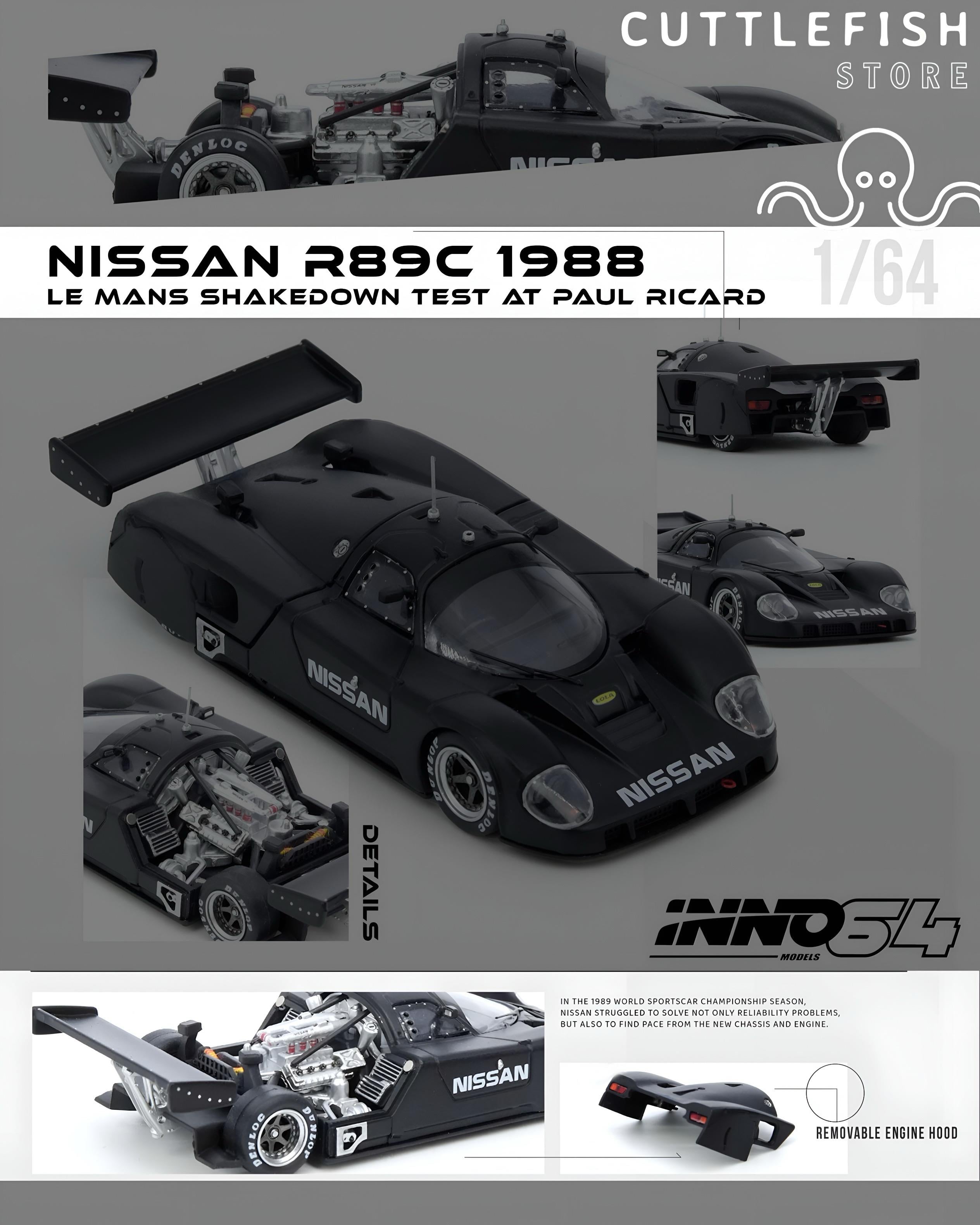 Inno 1/64 Nissan R89C Le Mans Shakedown Test At Paul Ricard 1988 IN64-R89C-LMT1988