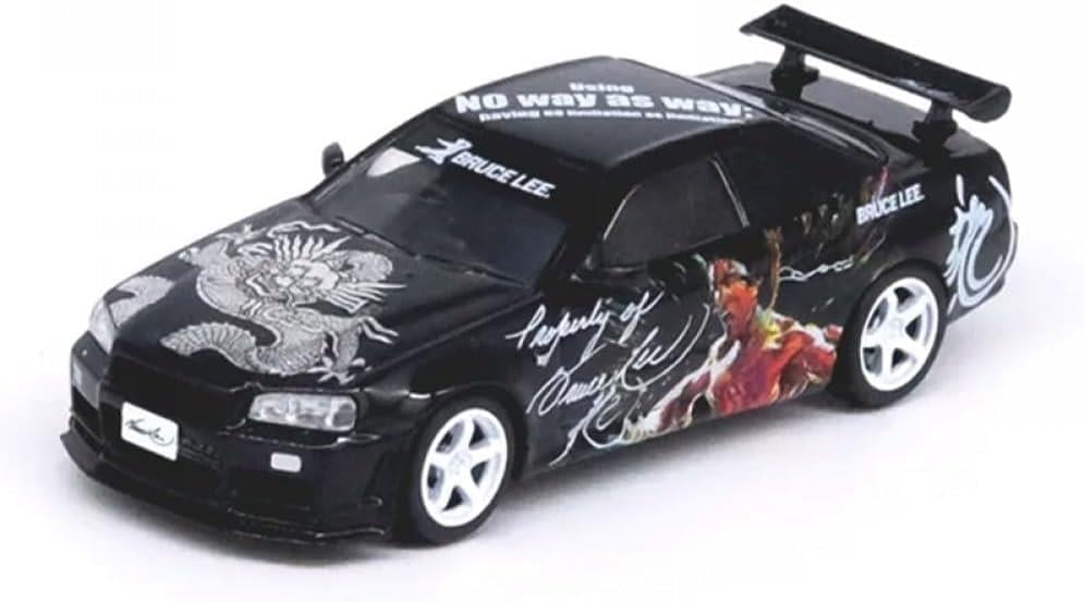 Inno 1/64 Nissan Skyline GT-R R34 Bruce Lee Diecast Scale Model Car