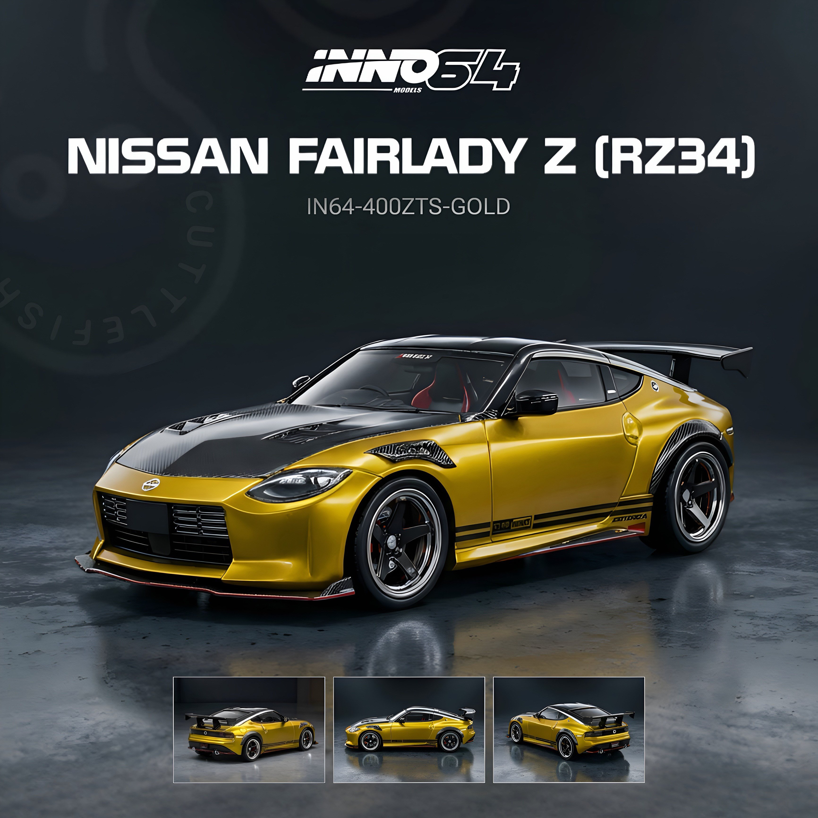 Inno64 1:64 TOP SECRET FAIRLADY Z (RZ34) Gold