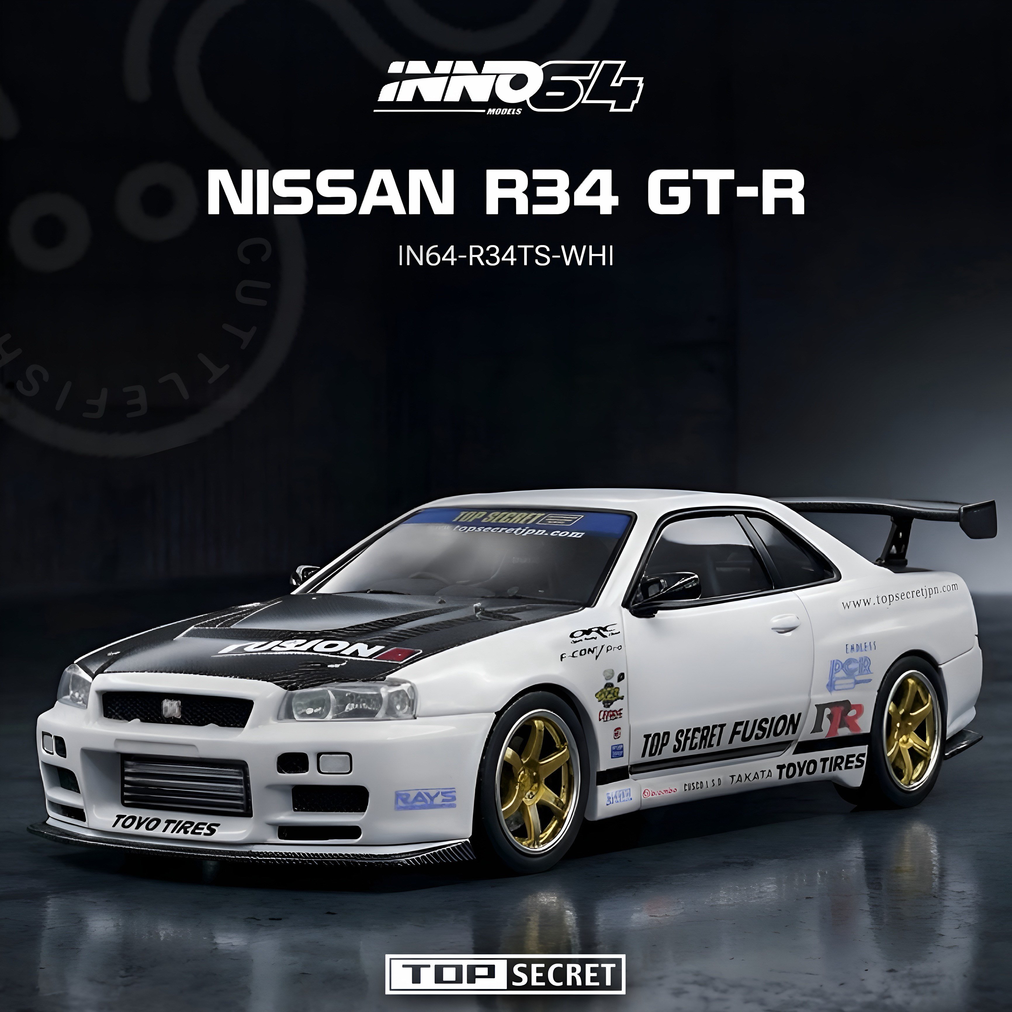 Inno64 TOP SECRET R34 GT-R White IN64-R34TS-WHI