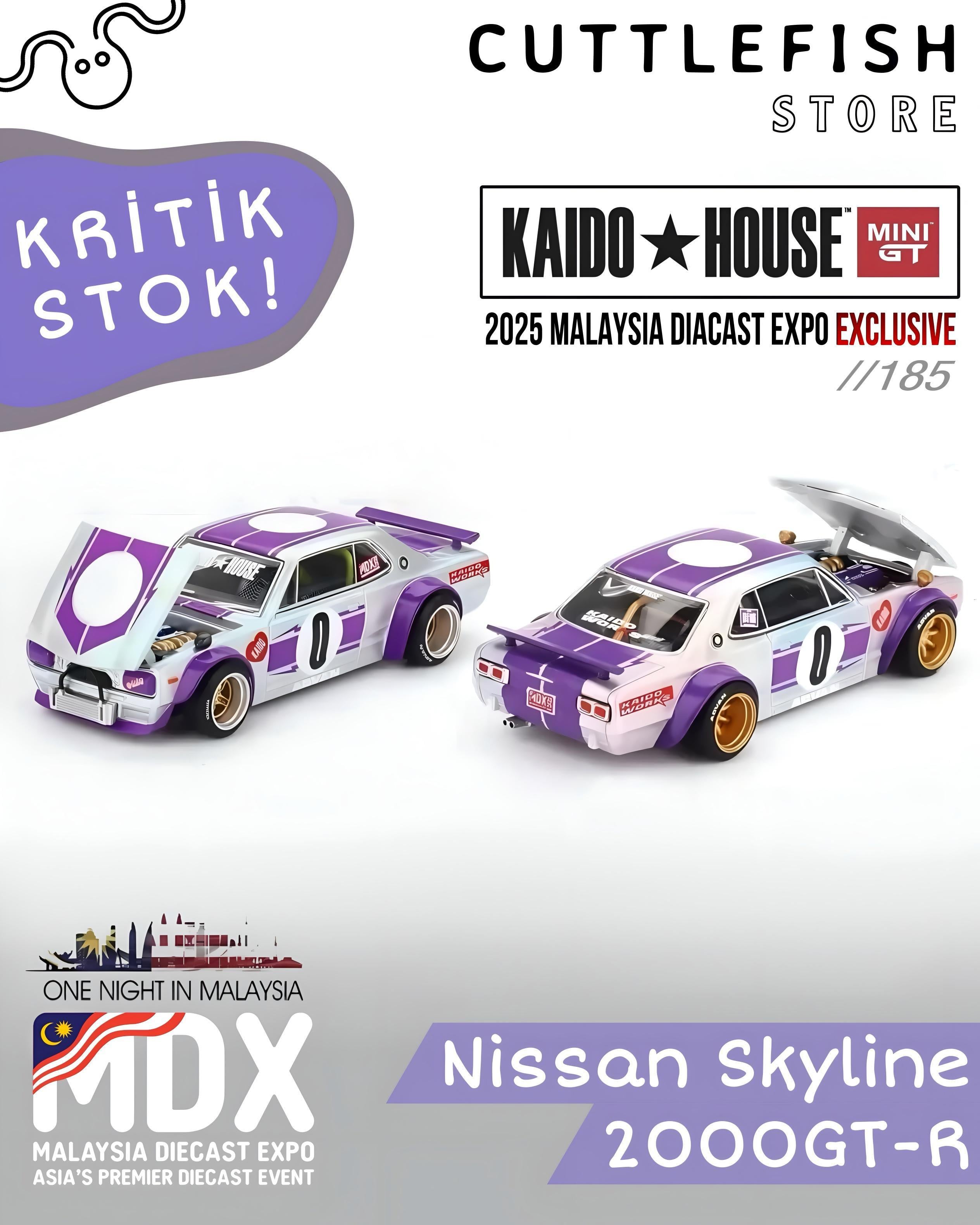 Kaido House 1/64 //185 Nissan Skyline 2000GT-R 2025 Malaysia Diacast Expo Exclusive
