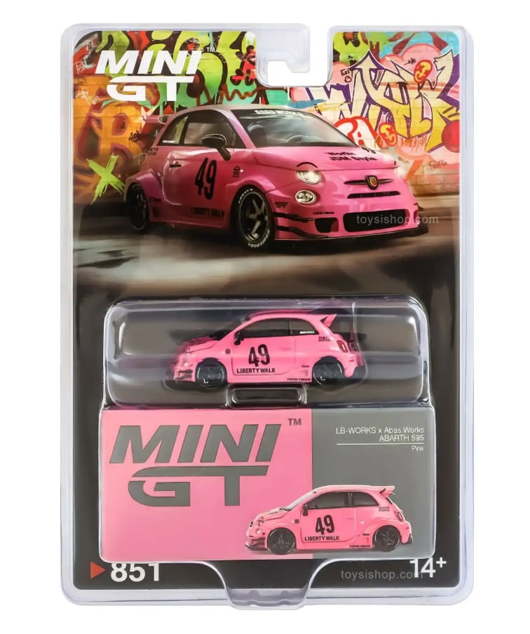Mini GT 1/64 ABARTH 595 LB-WORKS x Abas Works Pink - Blister Paket MGT00851-BL