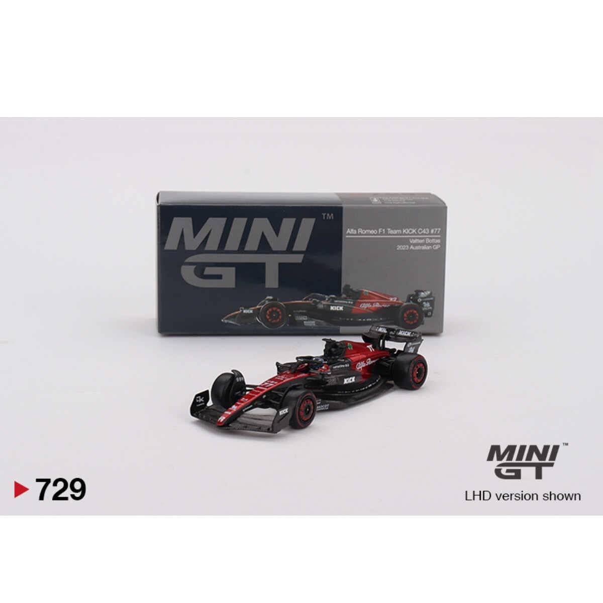 Mini GT Alfa Romeo C43 #77 Valtteri Bottas 2023 Australian GP modeli