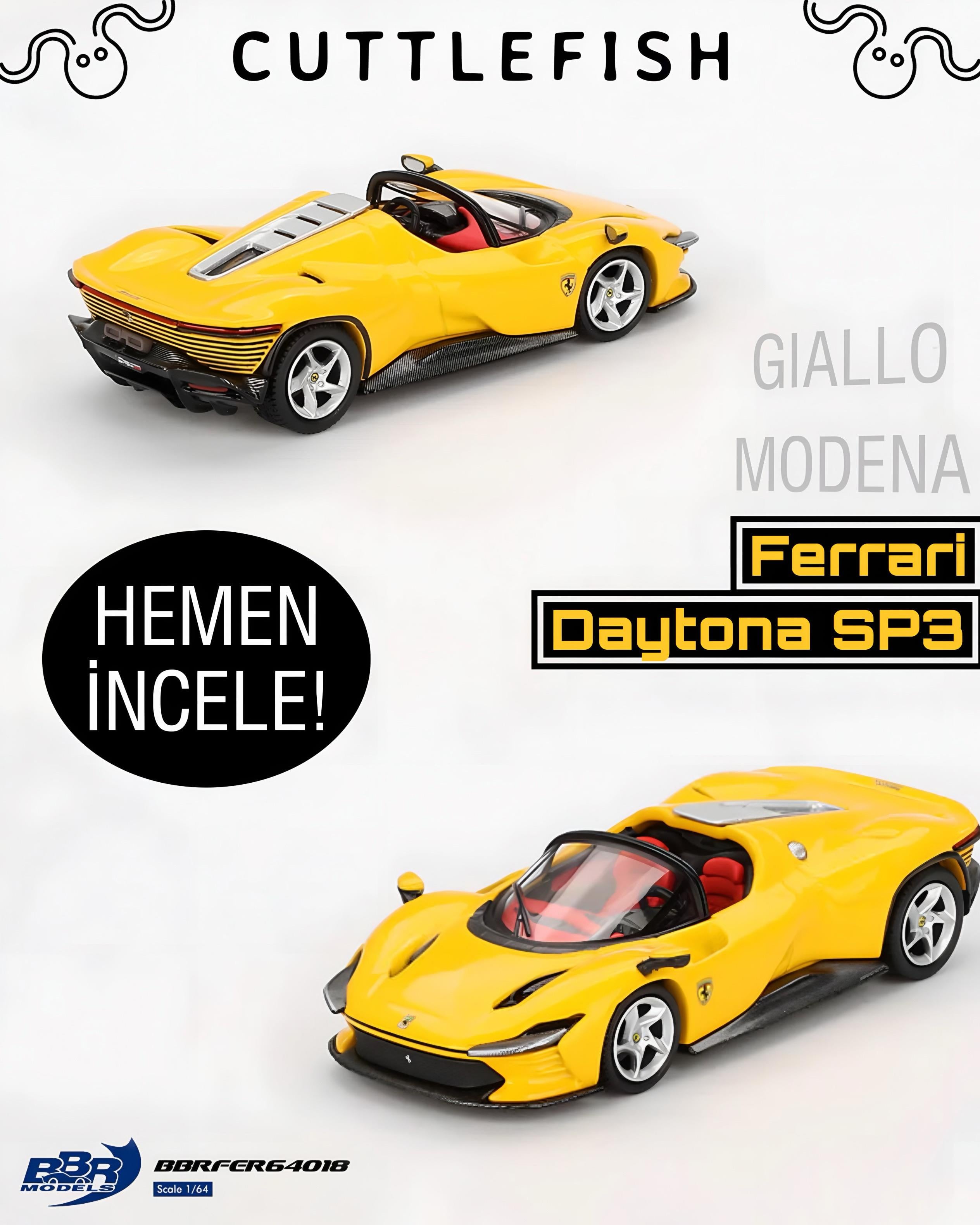Mini GT 1/64 BBR Ferrari Daytona SP3 Giallo Modena BBRFER64018