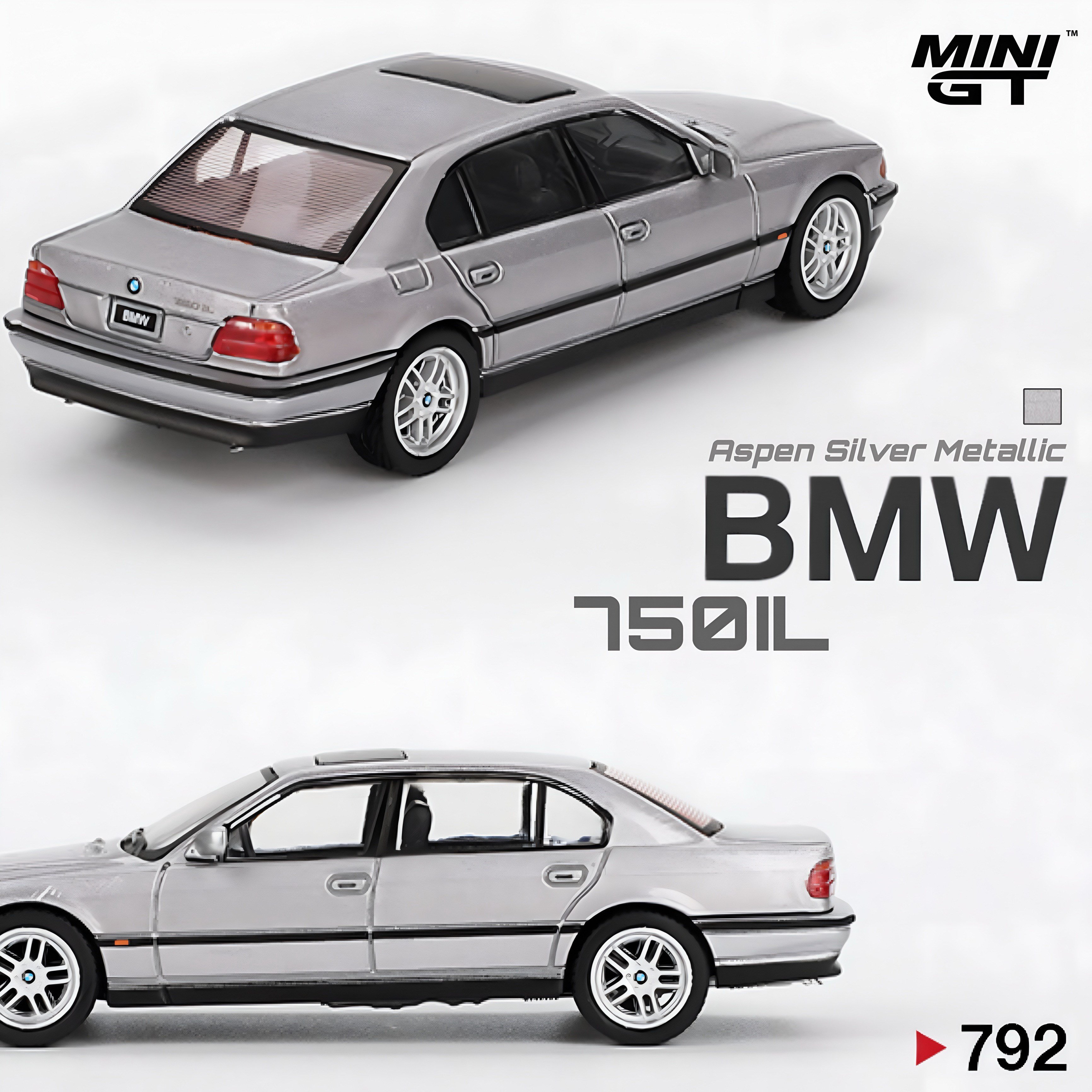 Mini GT 1/64 BMW 750IL Aspen Silver Metallic MGT00792