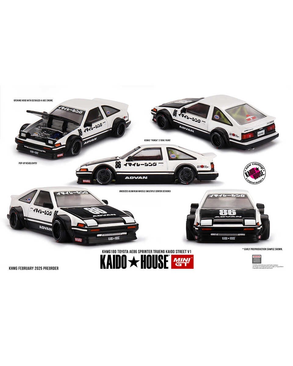 Mini GT 1/64 Kaido House Toyota AE86 Sprinter Trueno Kaido Street V1 KHMG180