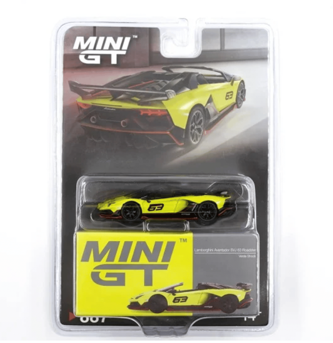 Mini GT 1/64 Lamborghini Aventador SVJ 63 Roadster Verde Shock - Blister Paket MGT00887-BL