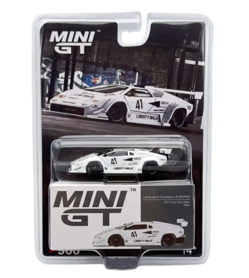 Mini GT 1/64 Lamborghini Countach LB-WORKS White 2024 Tokyo Auto Salon - Blister Paket MGT00966-BL