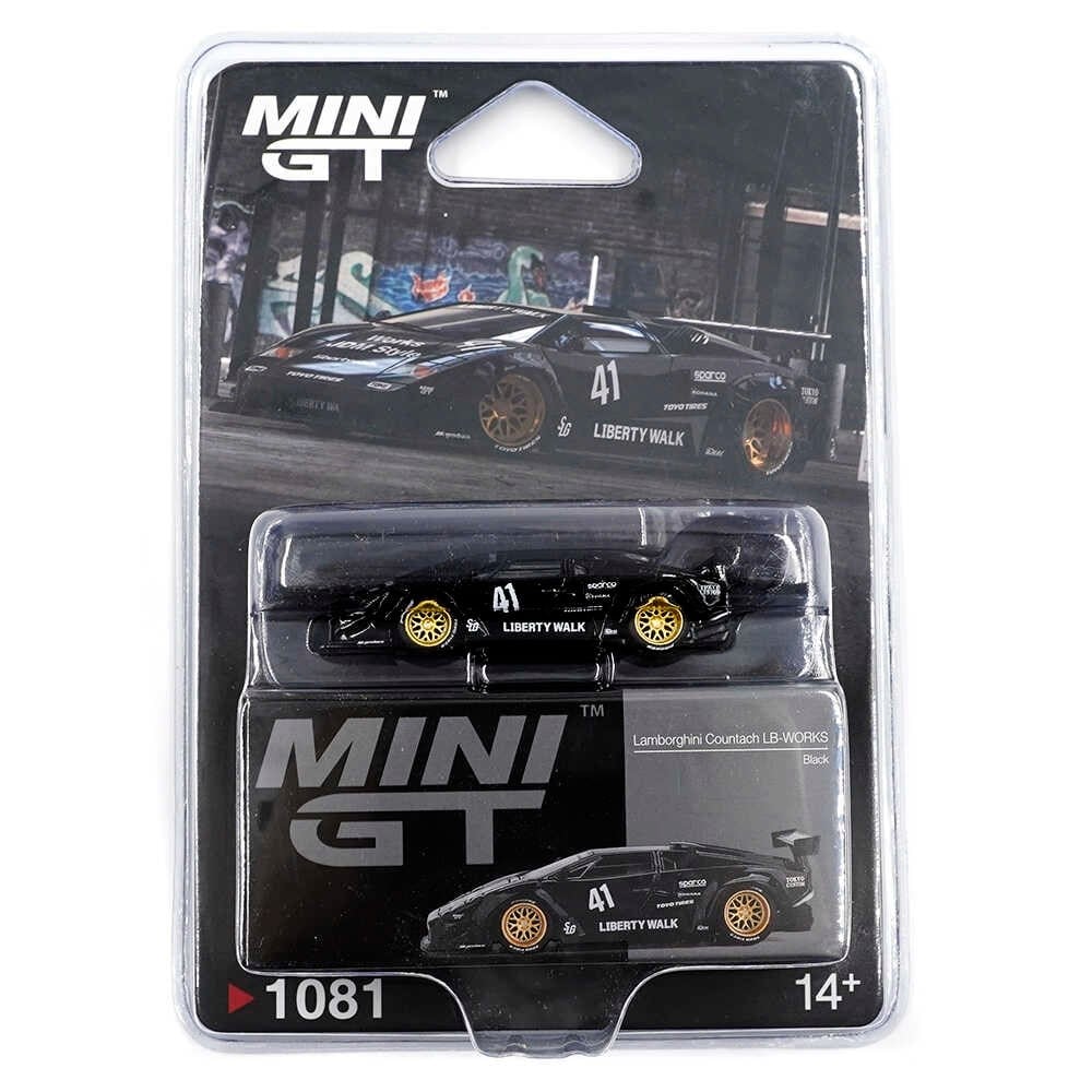 Mini GT 1/64 Lamborghini Countach LB-WORKS Black //1081 (BLISTER PAKET)