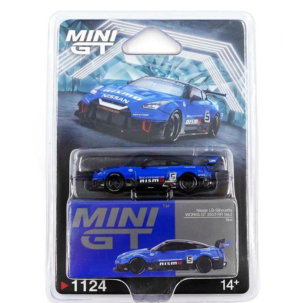 Mini GT 1/64 LB-Silhouette WORKS GT NISSAN 35GT-RR Ver.2 Blue -BLISTER PAKET- 1124