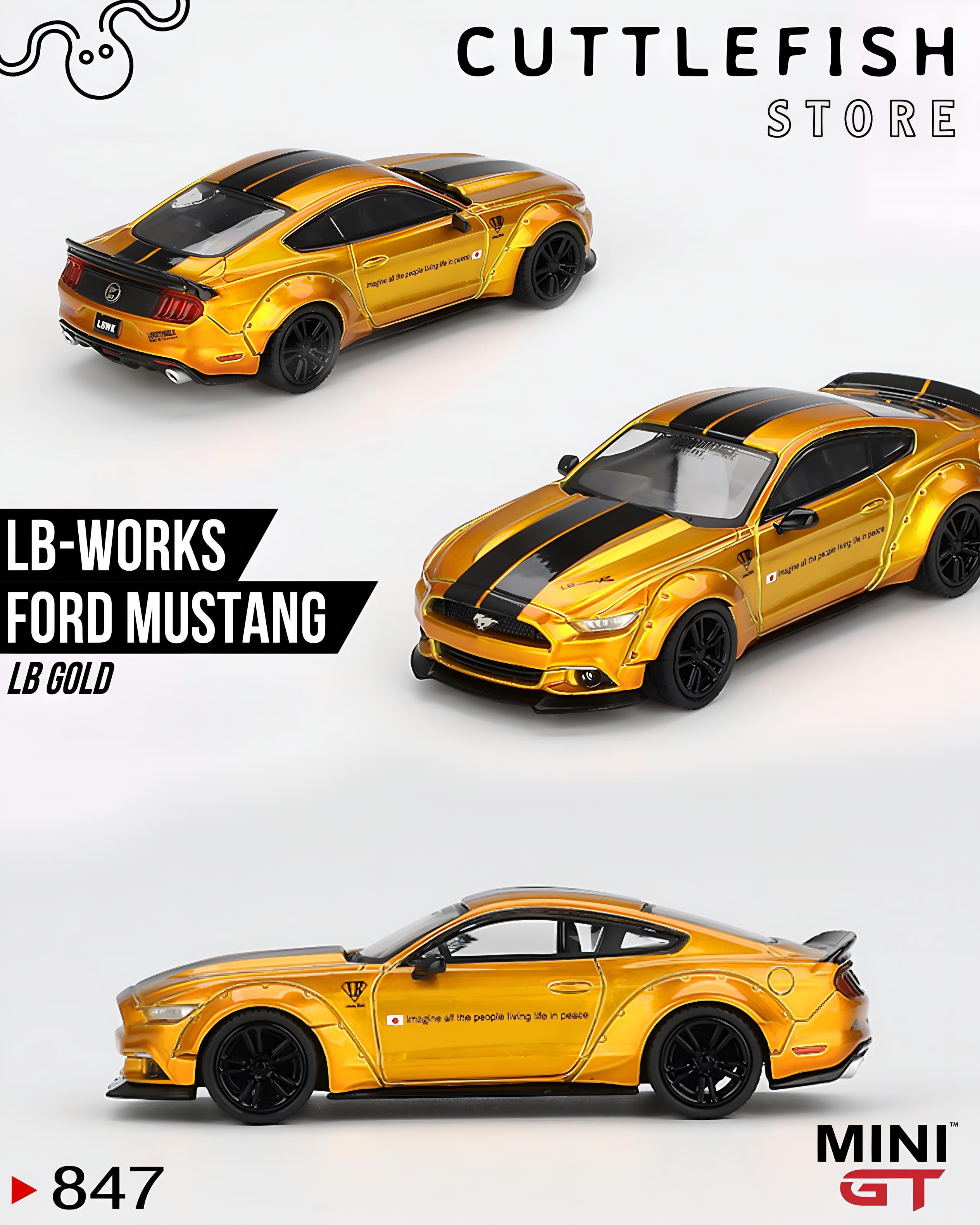 Mini GT 1/64 LB-WORKS FORD MUSTANG LB Gold MGT00847