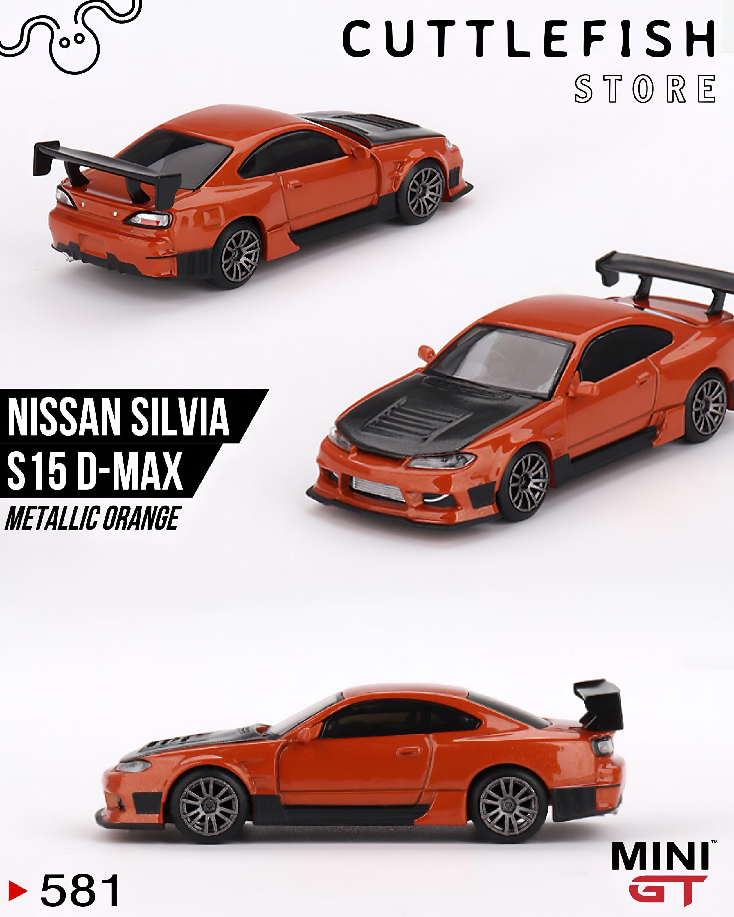 Mini GT 1/64 Nissan Silvia S15 D-MAX Metallic Orange MGT00581