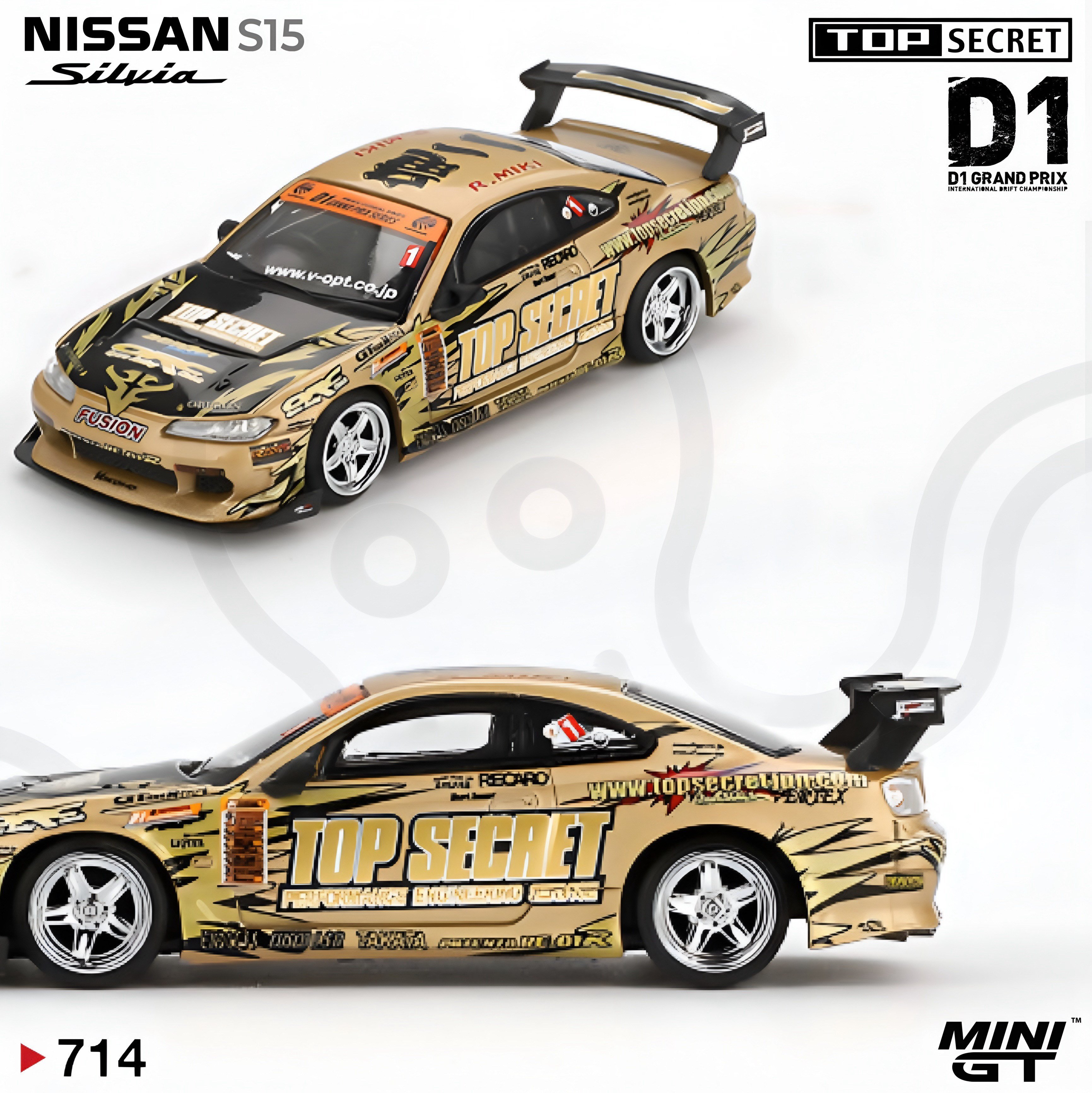 Mini GT 1/64 Nissan Silvia (S15) Top Secret D1GP //714