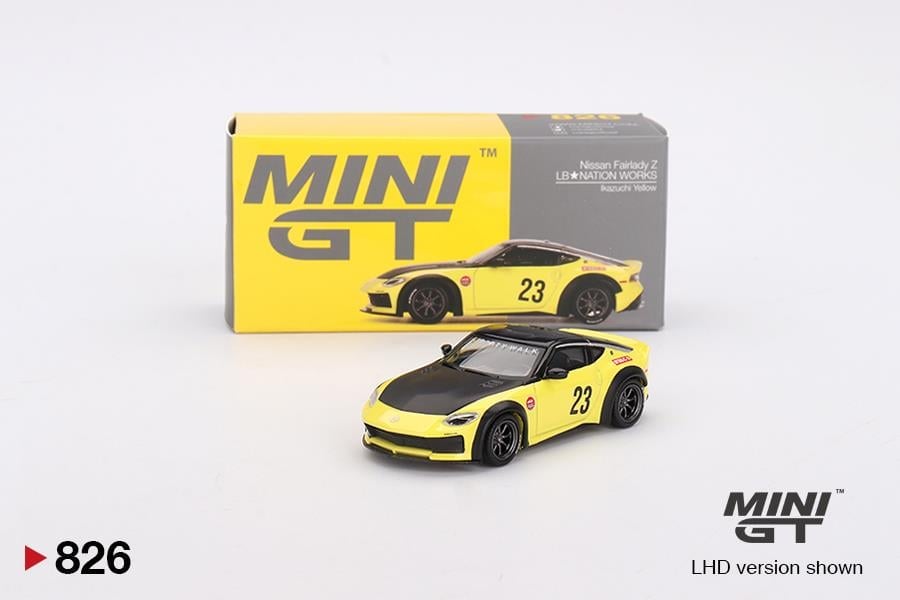 Mini GT 1/64 Nissan Z LB NATION WORKS Ikazuchi Yellow MGT00826