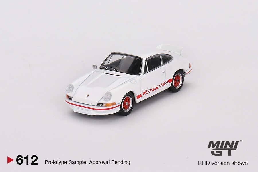 Mini GT 1/64 Porsche 911 Carrera RS 2.7 Grand Prix White with Red Livery 