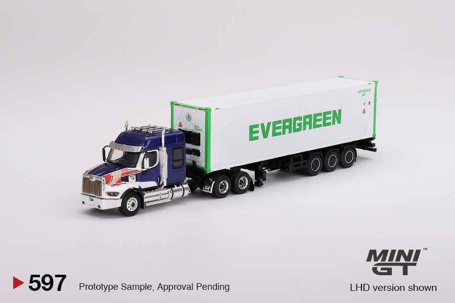 Mini GT 1/64 Western Star 49X Blue w/ 40' Reefer Container 