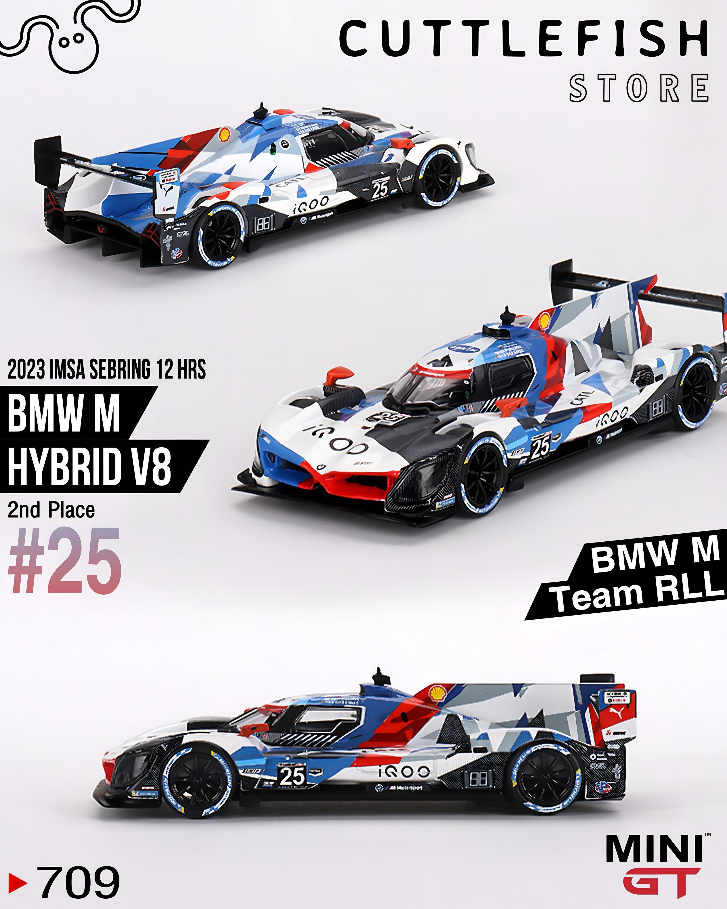 Mini GT BMW M Hybrid V8 #25 BMW M Team RLL 2023 IMSA Sebring 12 Hrs 2nd Place