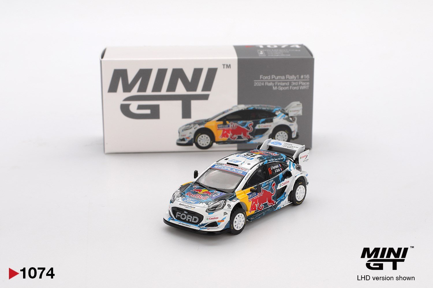 Mini GT Ford Puma Rally1 #16 M-Sport Ford WRT 2024 Rally Finland 3rd Place //1074