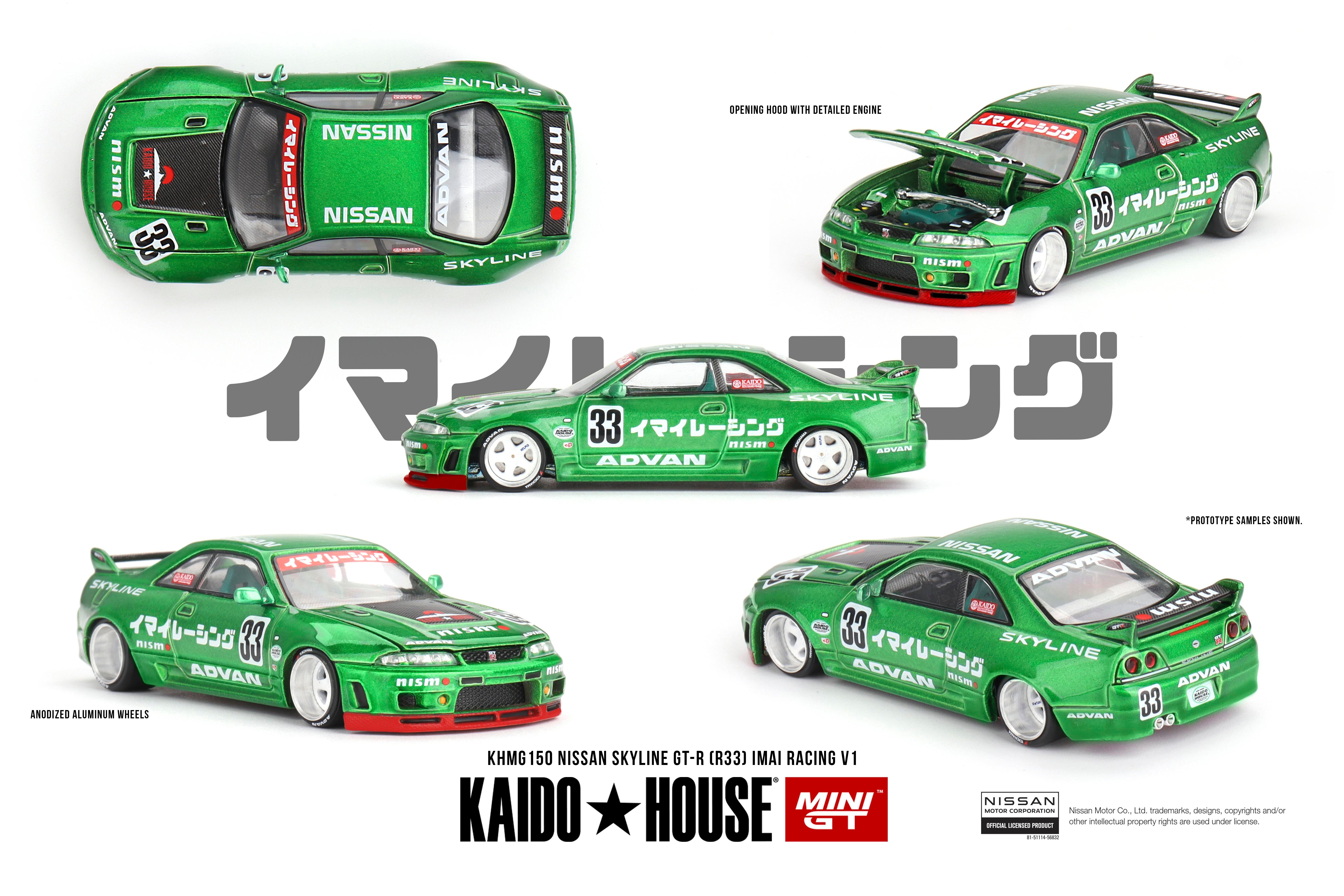 Mini GT Kaido House Nissan Skyline GT-R (R33) Imai Racing V1 KHMG150