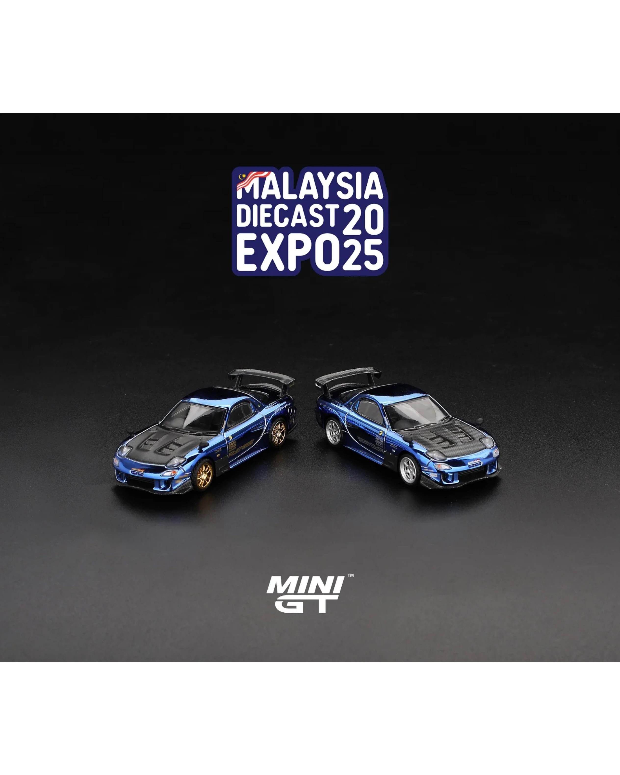 Mini GT MDX 2025 #1020/ #1021 Mazda RX-7 RE-Amemiya Chrome Blue