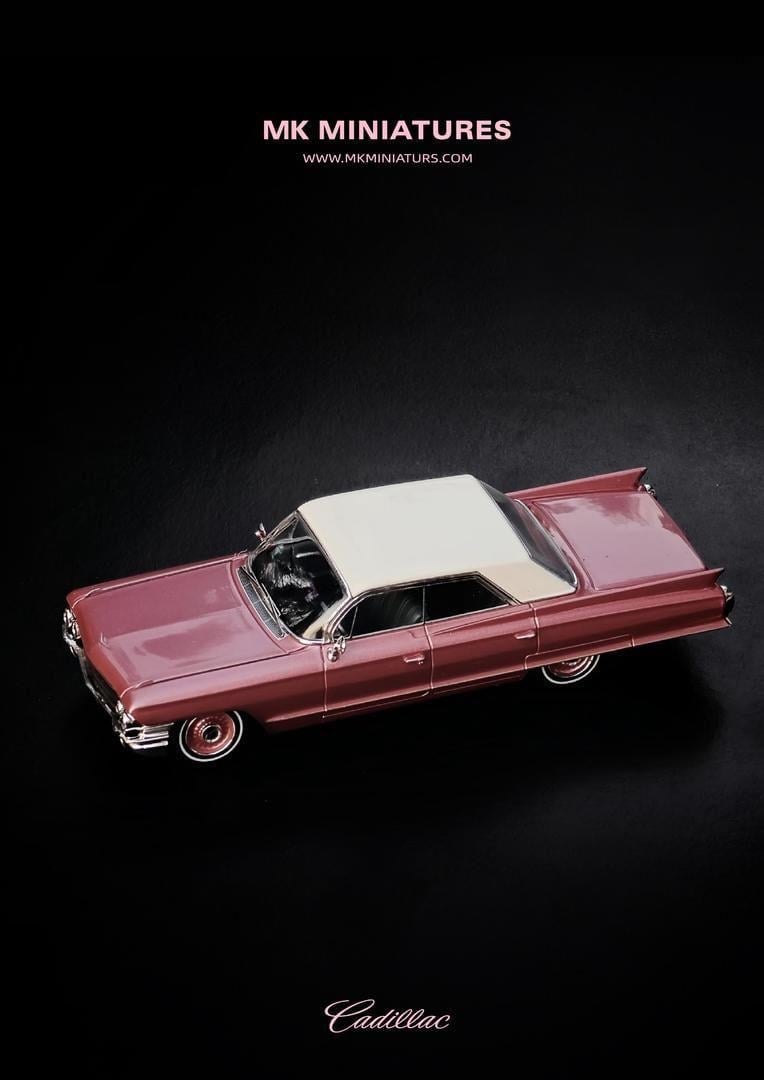 MK Miniatures 1:64 Cadillac DeVille Pink&White Roof