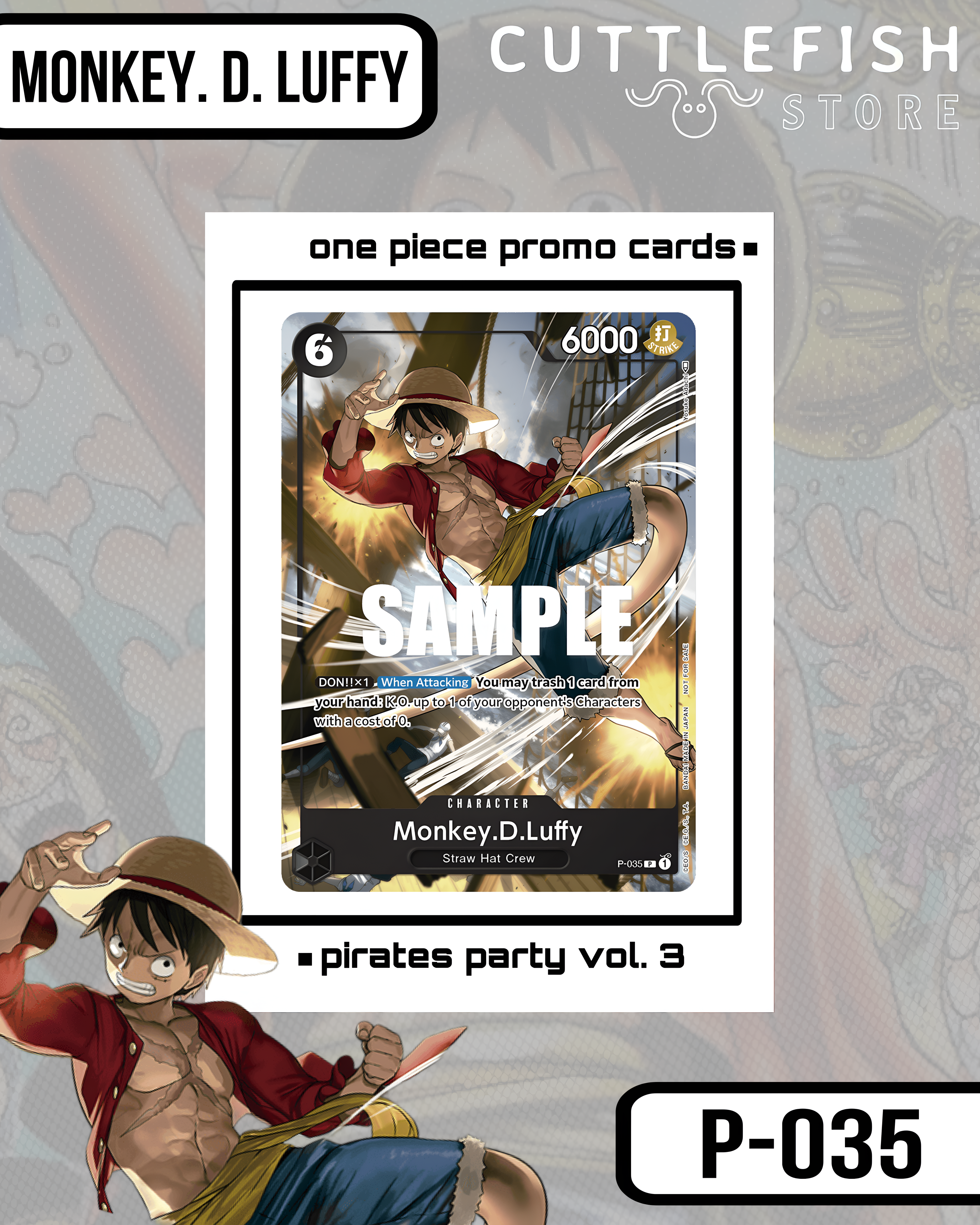 Monkey.D.Luffy (Pirates Party Vol. 3//Event Kit Single Card) - One Piece Promotion Cards (OP-PR)