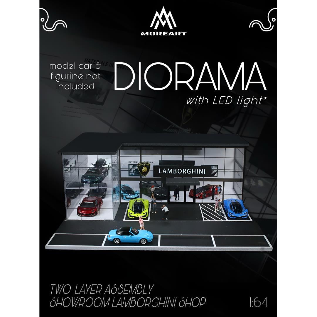 MoreArt 1:64 Two-Layer Assembly Show Room Lamborghini Shop Diorama