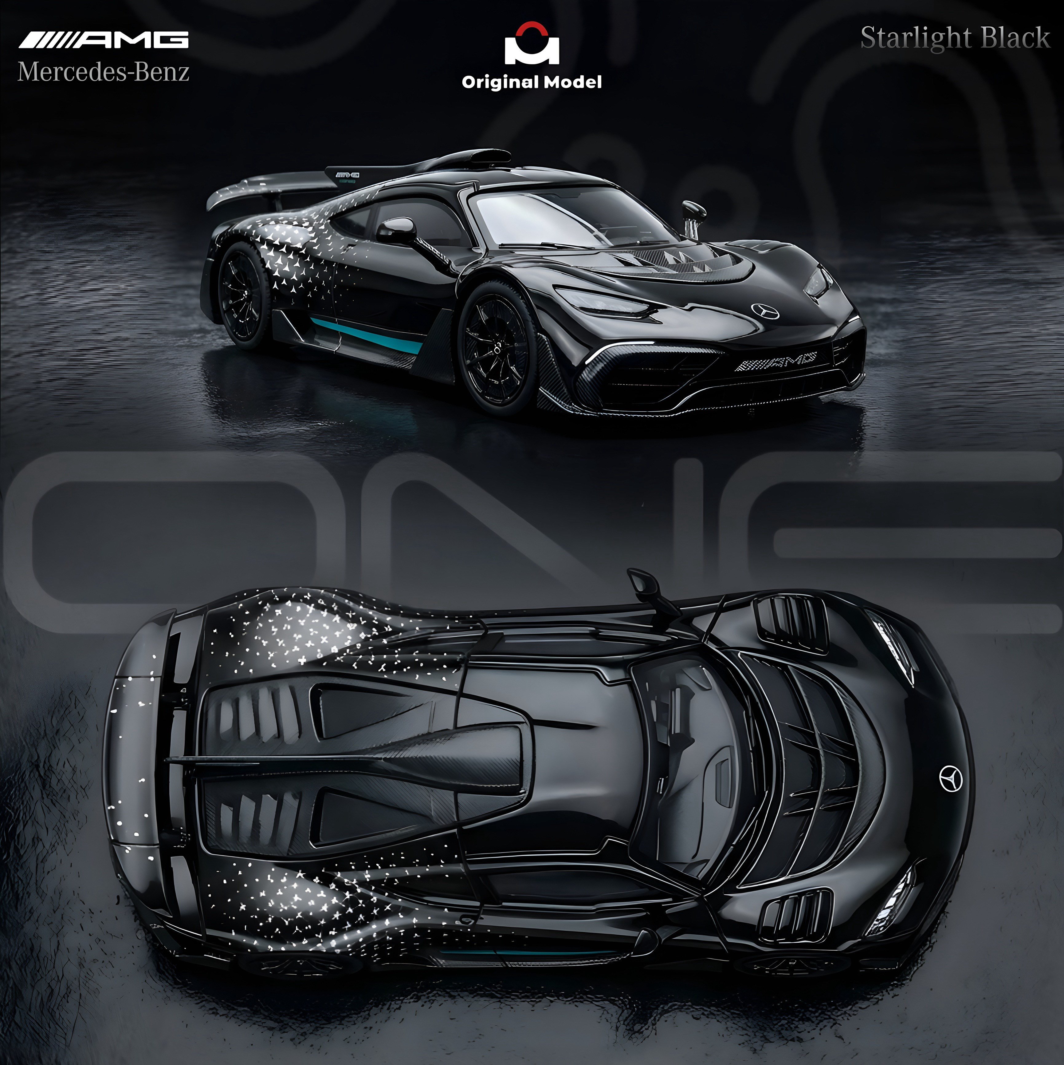 Original Model 1:64 Mercedes Benz AMG One Starlight Black