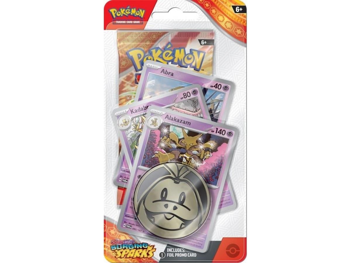 Pokemon Tcg Surging Sparks Premium Checklane Booster Paket + Alakazam