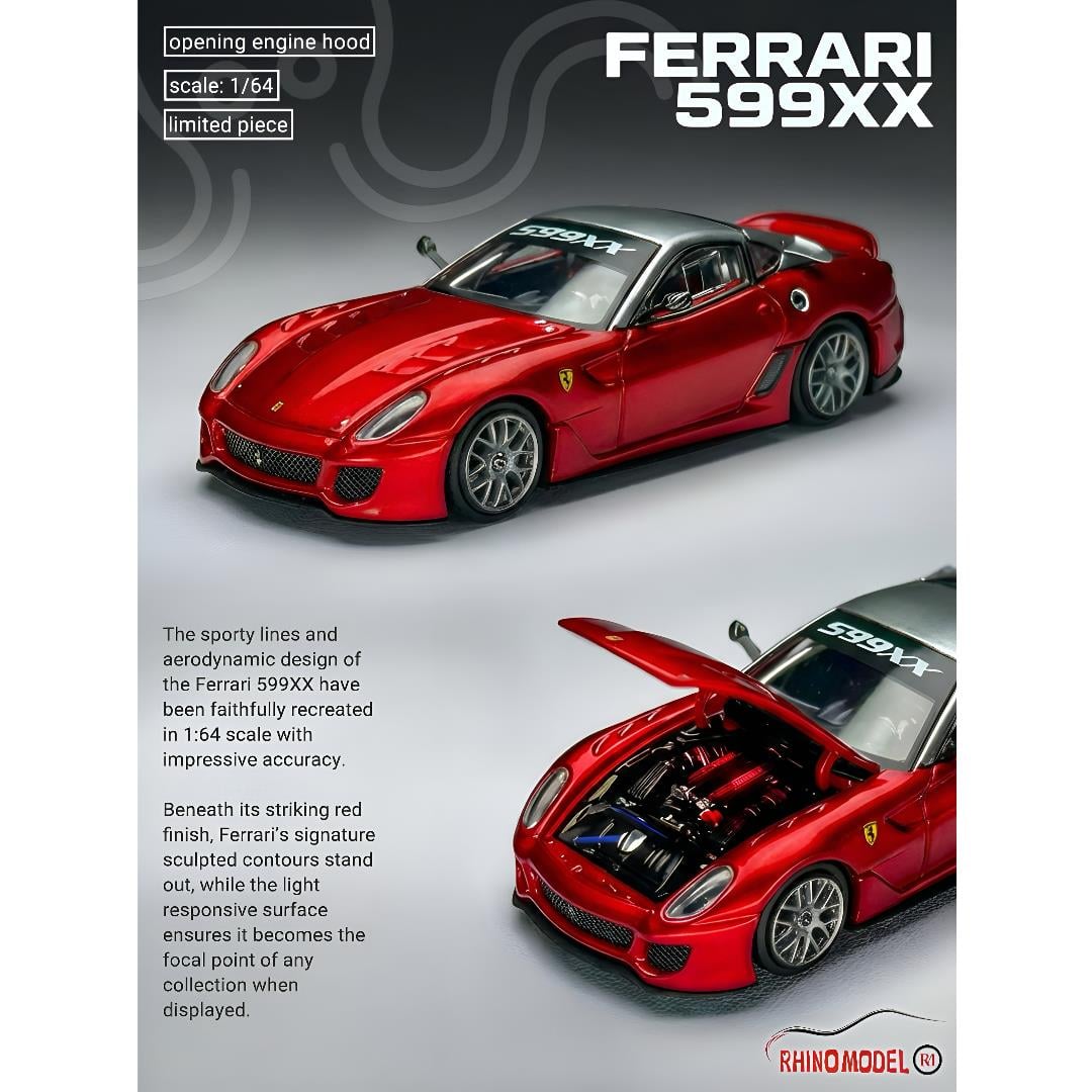 Rhino Model 1:64 Ferrari 599XX Transparent Red