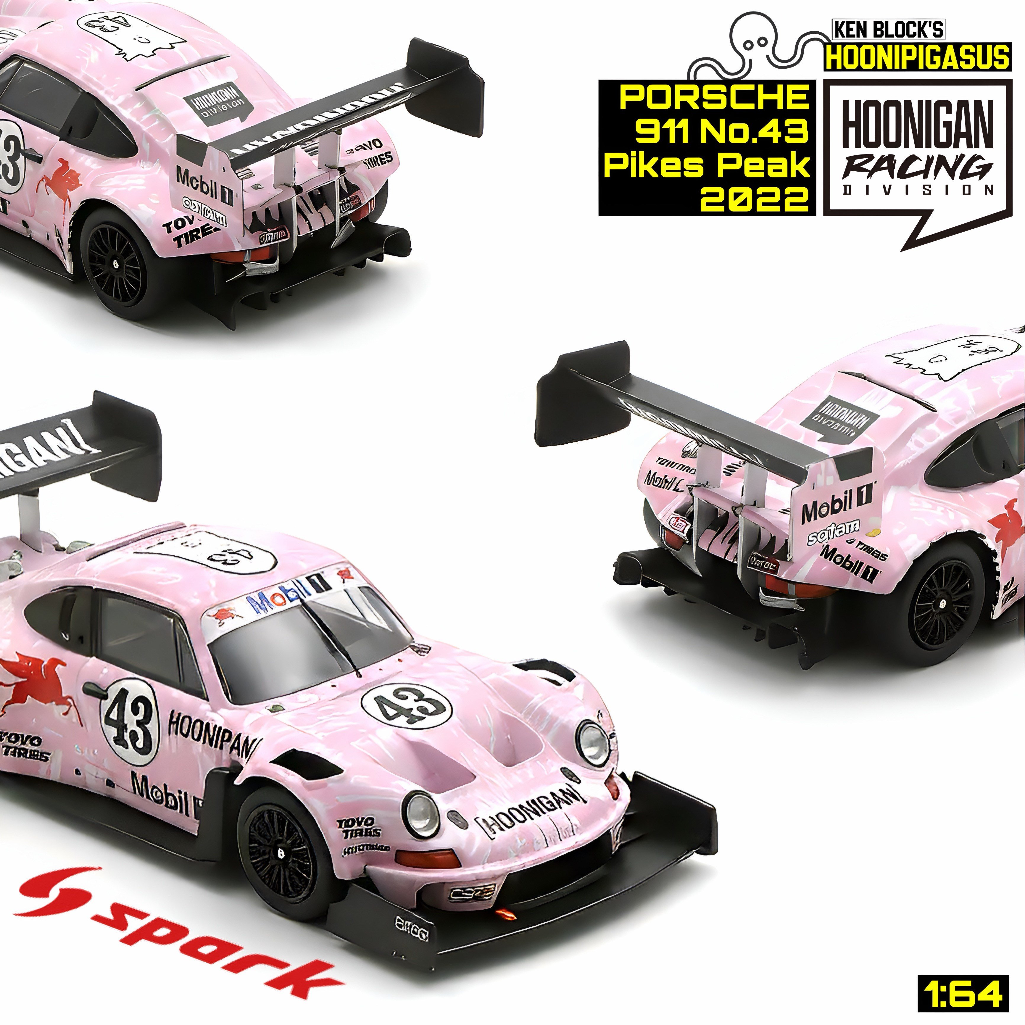Spark 1:64 HOONIPIGASUS 911 No.43 Pikes Peak 2022 Ken Block