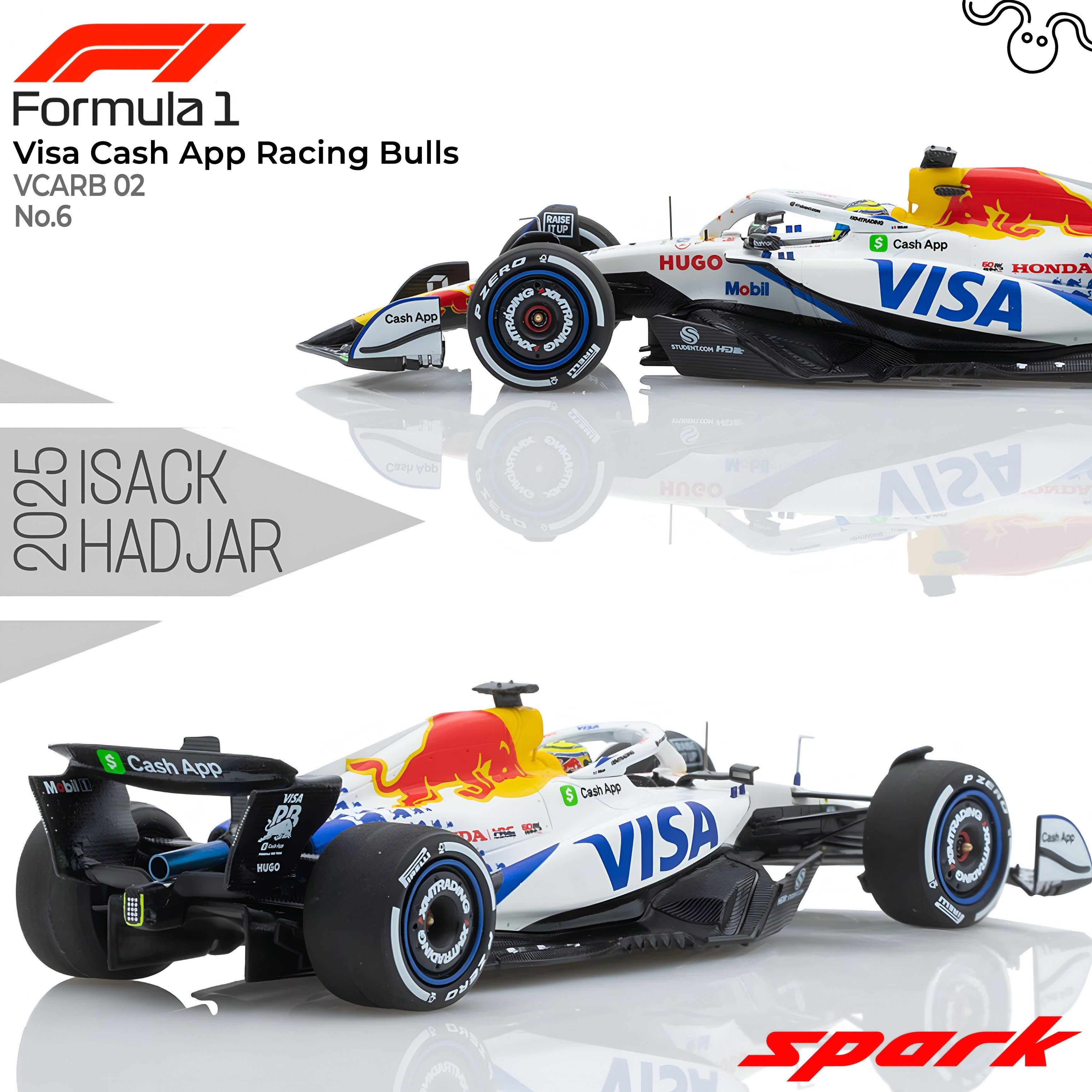 Sparky 1/64 Racing Bulls VCARB 02 No.6 Visa Cash App Racing Bulls F1 2025 Isack Hadjar