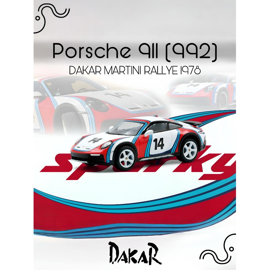 Sparky X Tiny 1:64 Porsche 911(992) Dakar Martini Rallye 1978（Tiny Exclusive ）YO64049