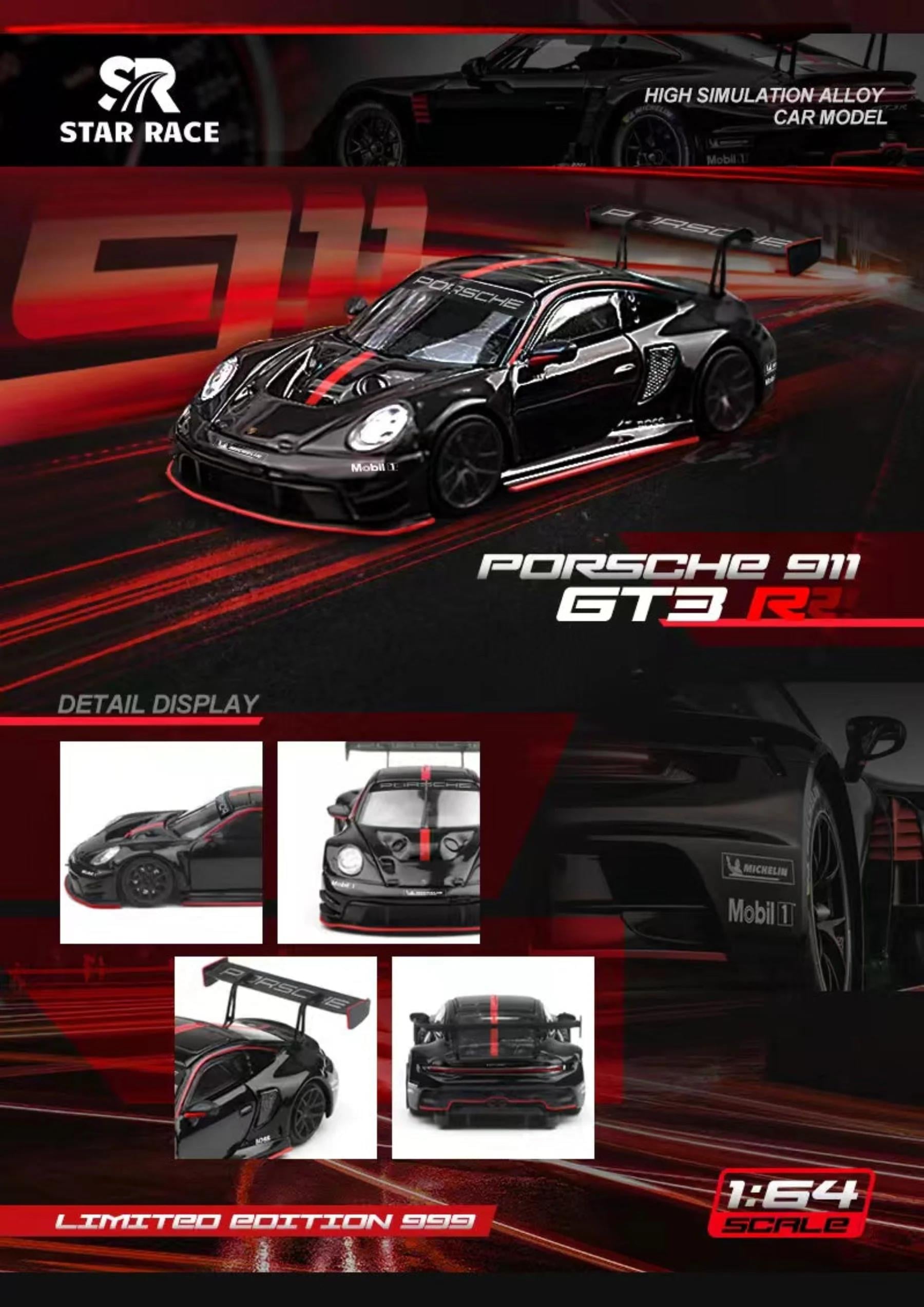 Star Race 1:64 Porsche 911 GT3 - Black SR64001