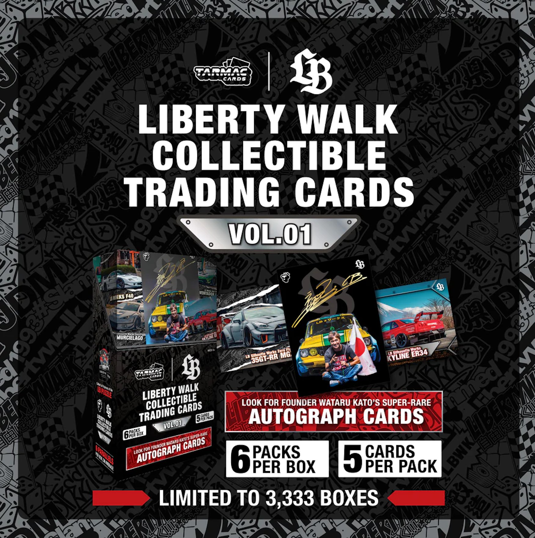 Tarmac Cards Liberty Walk Collectible Trading Cards Vol.01 (1 Paket)