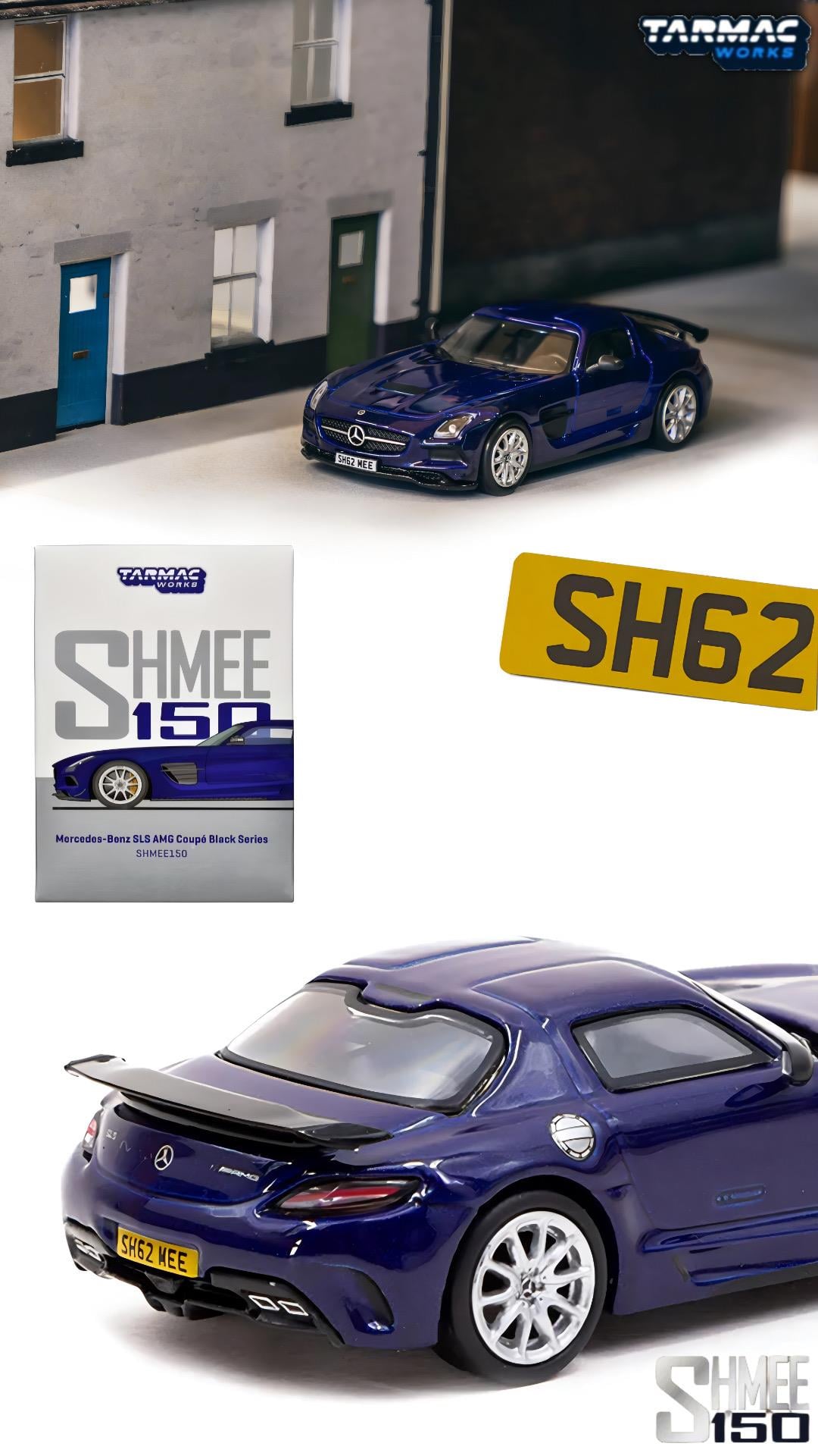 Tarmac Works 1/64 Mercedes-Benz SLS SMG Coupe Black Series SHMEE150 Blue - Global64