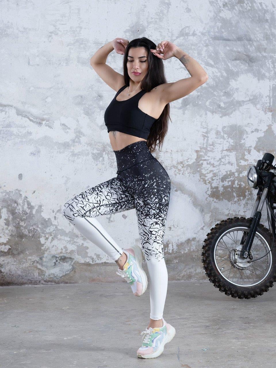 Desenli Ekstra Yüksek Bel Spor Tayt 720