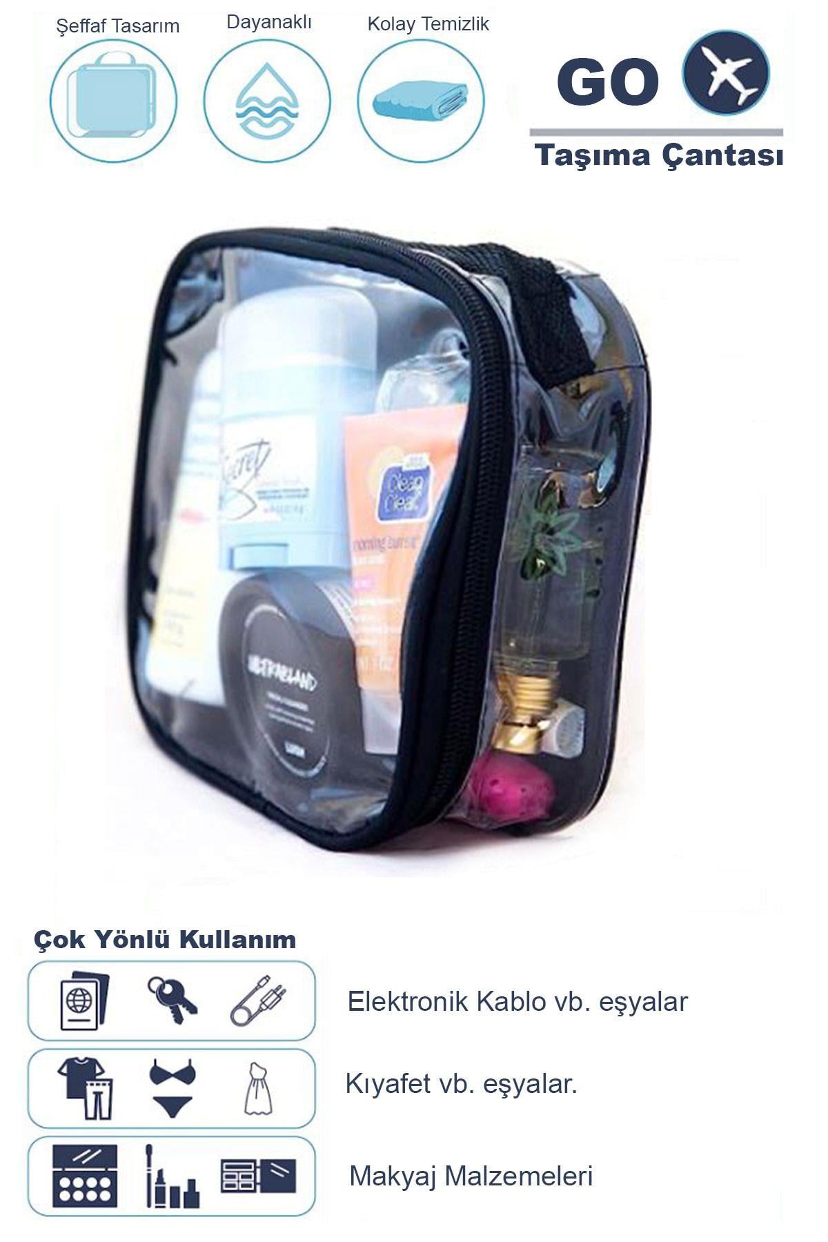 Tekli Şeffaf Seyahat, Eşya ,makyaj Çantası - Şu Geçirmez Kumaş