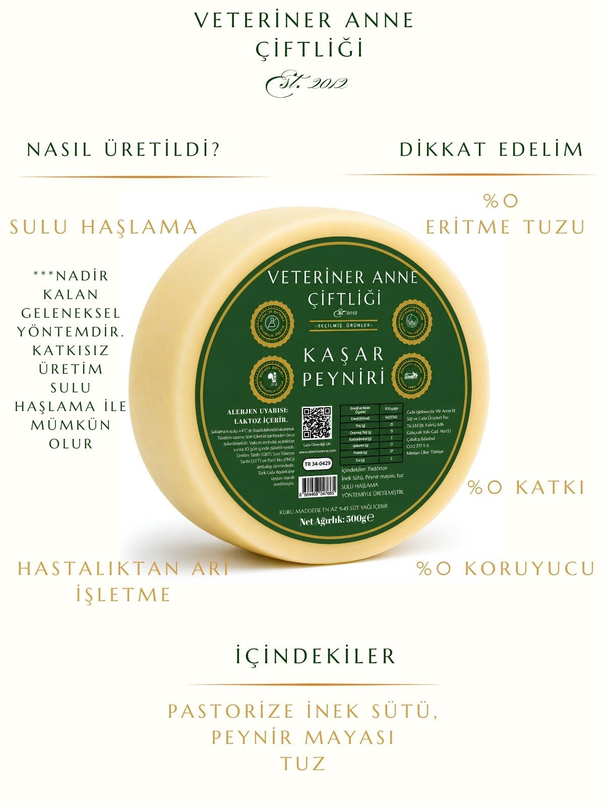 Kaşar Peyniri 500gr